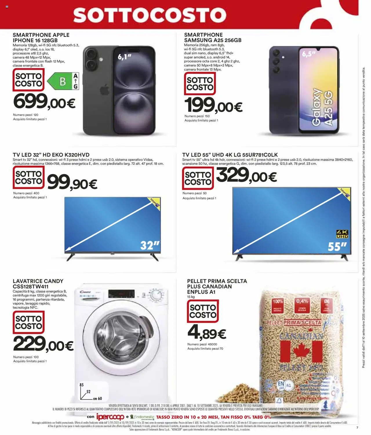 Volantino Ipercoop del 01.09.2025 | Pagina: 7 | Prodotti: Centrifuga, Smartphone, TV, Samsung