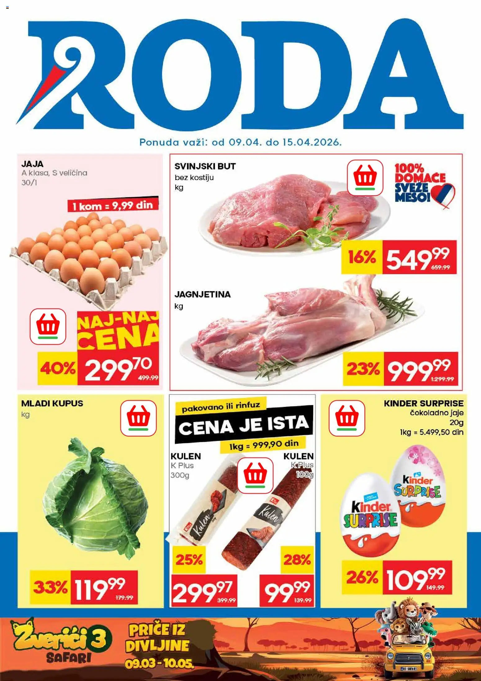 Roda katalog - važi od 09.04.2026 | Strana: 1 | Proizvode: Kulen, Kupus, Jaja, Svinjski but