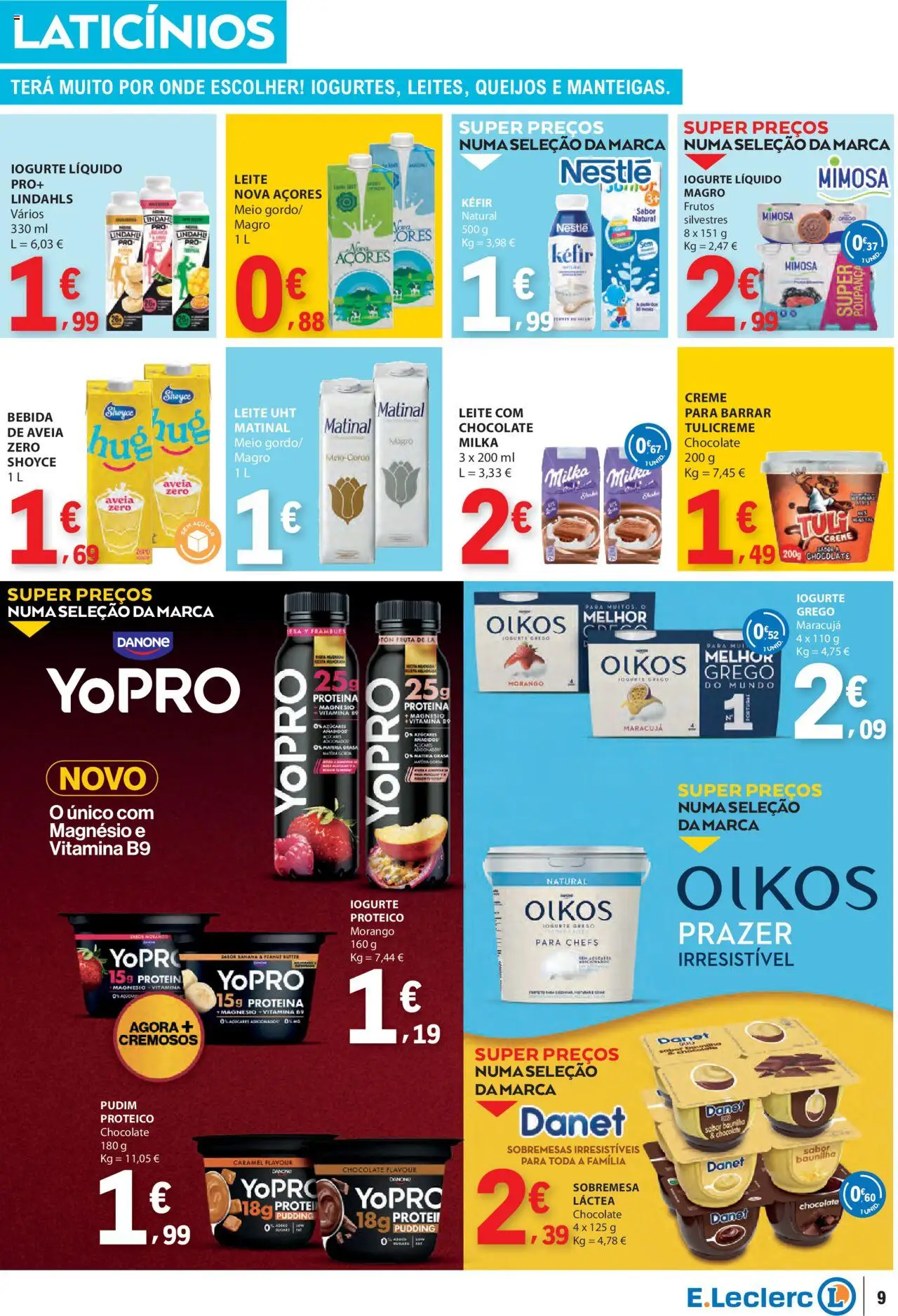 E.Leclerc folheto │ válido de 16.10.2025 | Página: 9 | Produtos: Aveia, Banana, Nestlé, Proteina