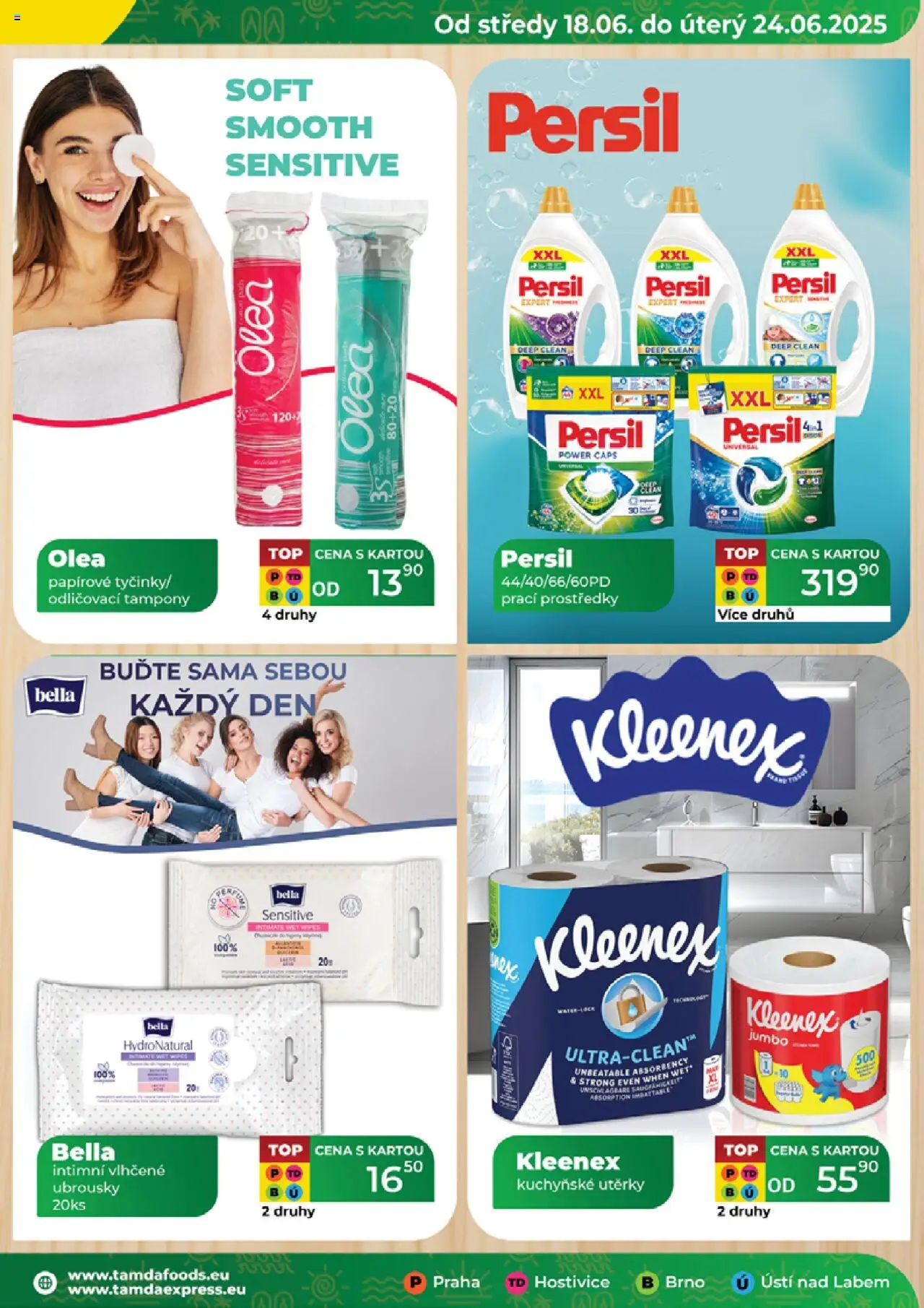 Tamda Foods leták od 18.06.2025 | Strana: 19 | Produkty: Vlhčené ubrousky, Ubrousky, Persil, Tampony