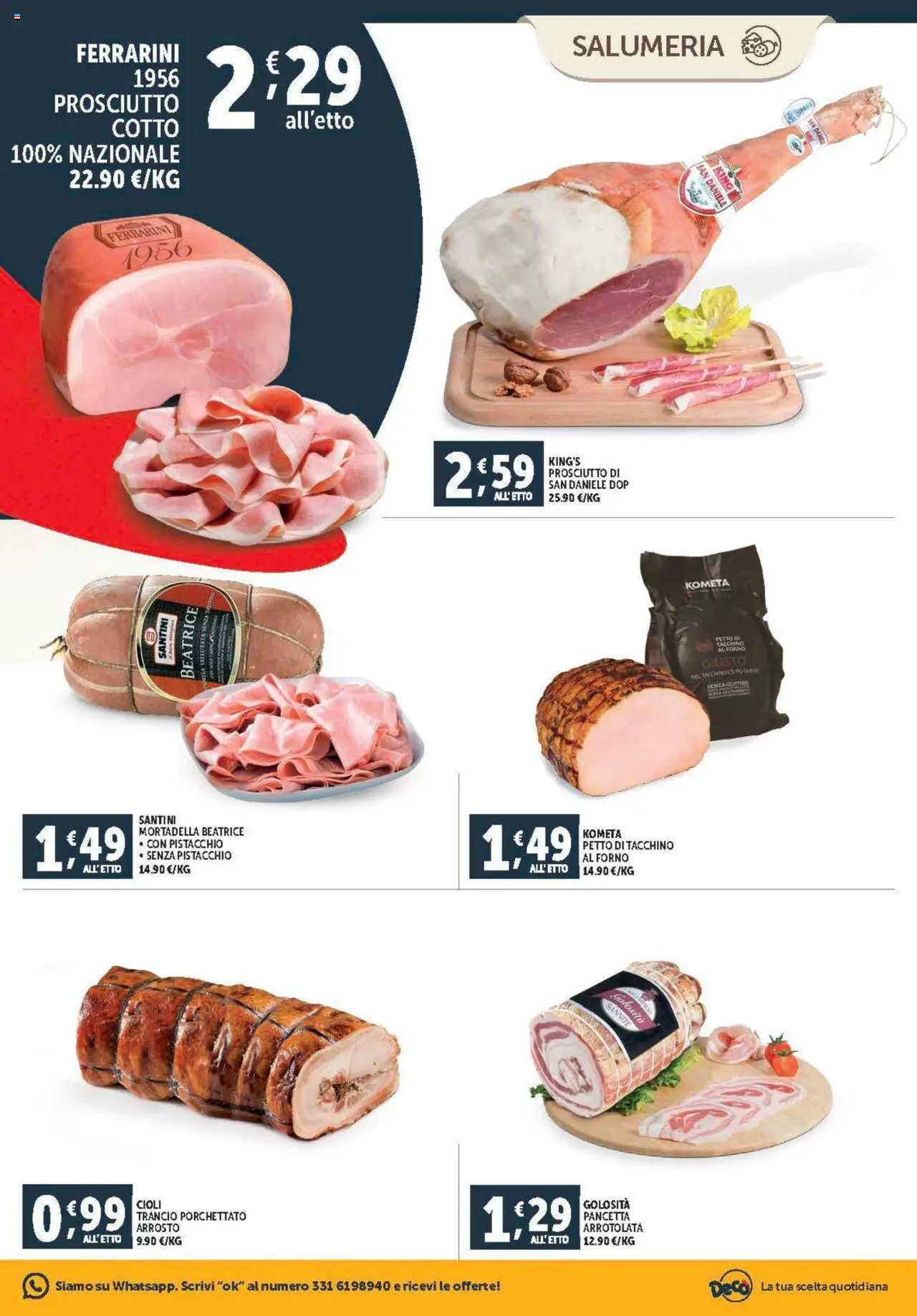 Volantino Decò del 08.08.2025 | Pagina: 3 | Prodotti: Prosciutto Cotto, Pancetta, Tacchino, Forno