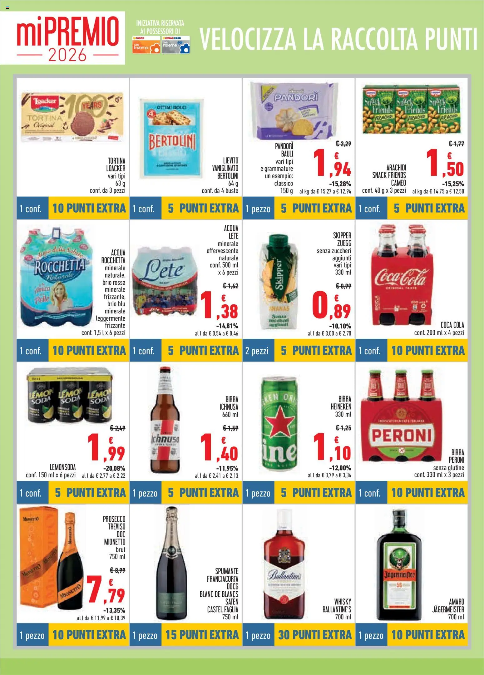 Volantino Conad del 23.04.2026 | Pagina: 14 | Prodotti: Prosecco, Acqua, Arachidi, Coca Cola
