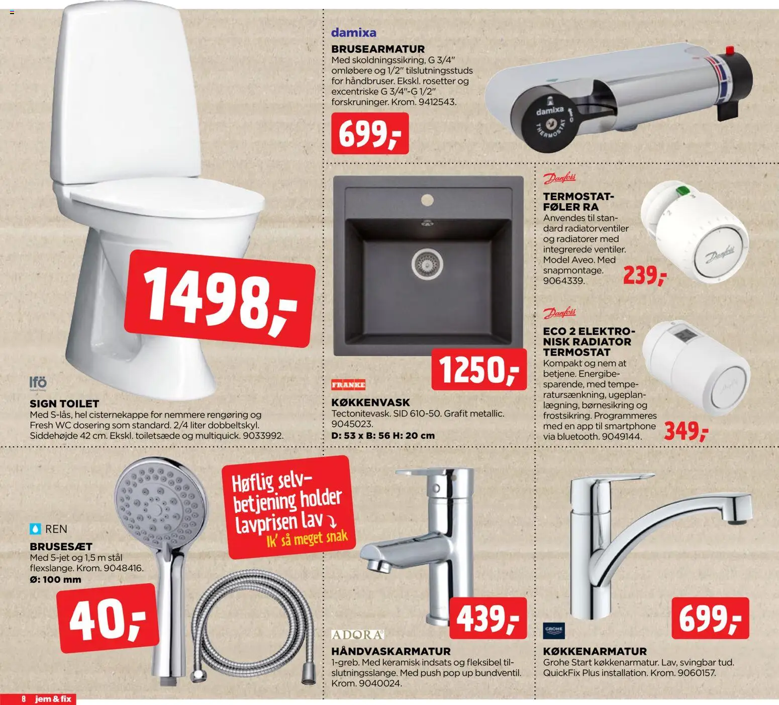 Jem & fix tilbudsavis – gyldig fra 01.01.2026 | Side: 8 | Produkter: Toilet, Radiator, Smartphone, Søm