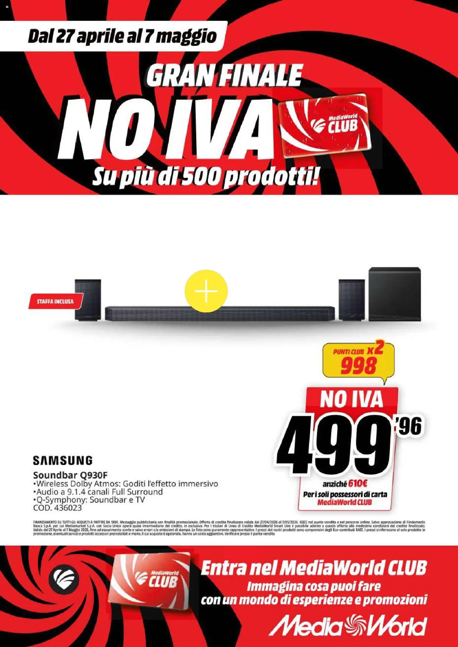 Volantino Media World del 27.04.2026 | Pagina: 35 | Prodotti: Soundbar, TV, Samsung