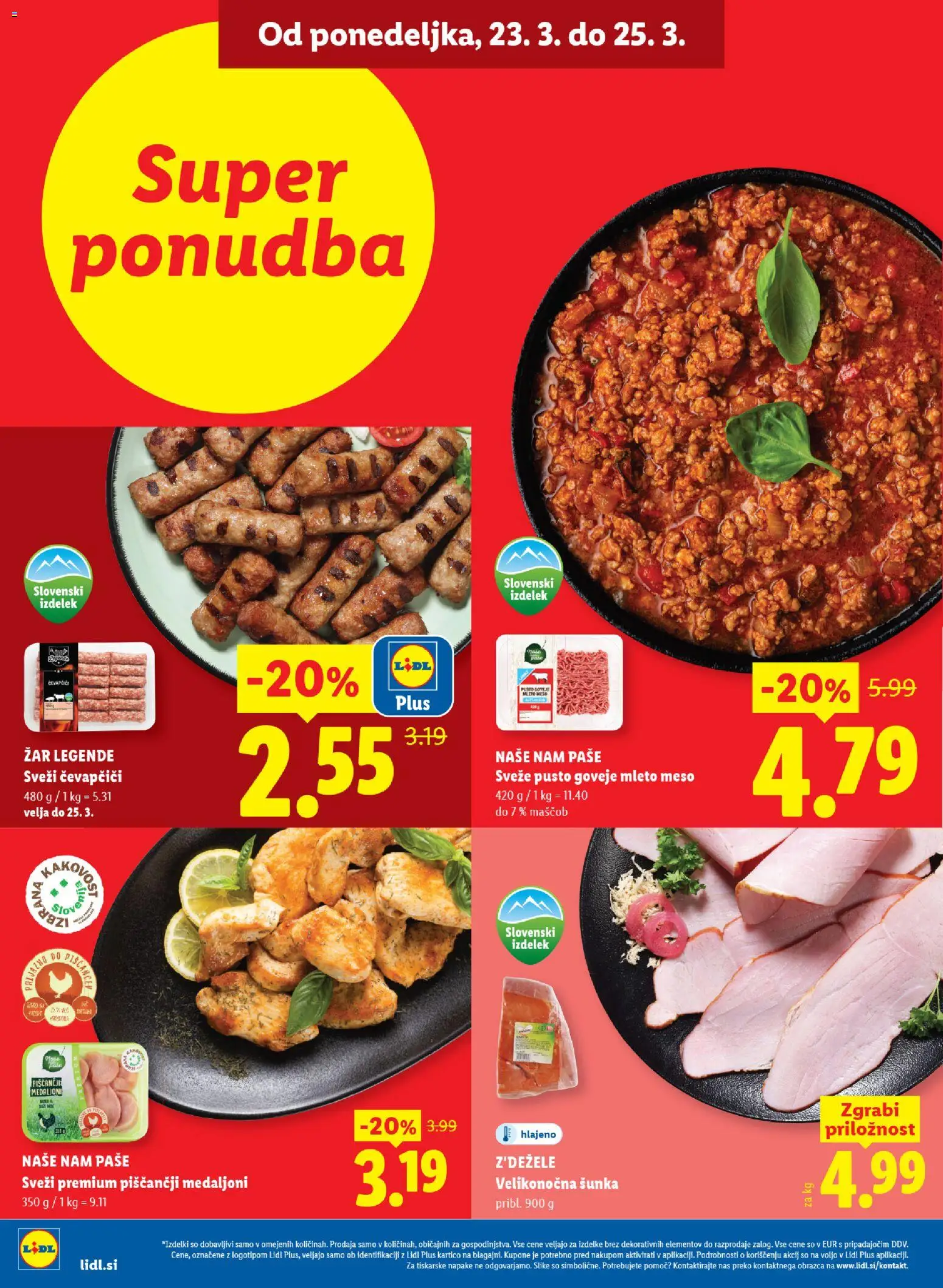 Novi Lidl katalog ponudbe – veljaven od 19.03.2026 | Stran: 42 | Izdelki: Čevapčiči, Zar, Mleto meso, Sunka