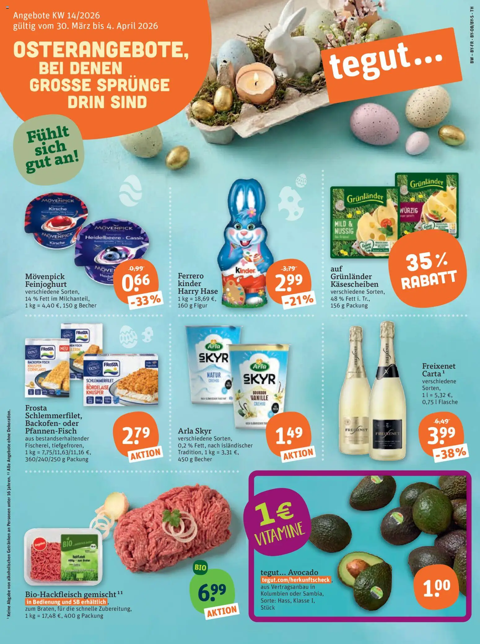 Tegut Prospekt 	 – gültig ab 30.03.2026 | Seite: 3 | Produkte: Freixenet, Frosta, Avocado, Backofen