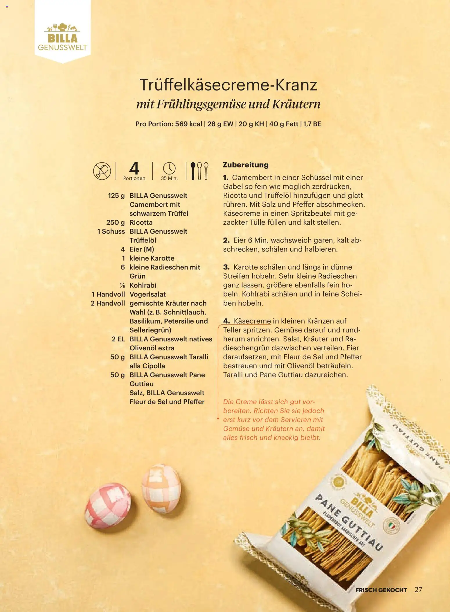 Billa  Frisch Gekocht gültig ab 01.03.2026 | Seite: 25 | Produkte: Gemüse, Salz, Petersilie, Creme