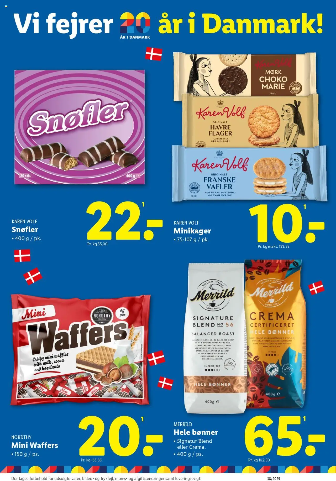Lidl tilbudsavis – gyldig fra 18.09.2025 | Side: 20 | Produkter: Havreflager, Bønner, Vafler, Flager
