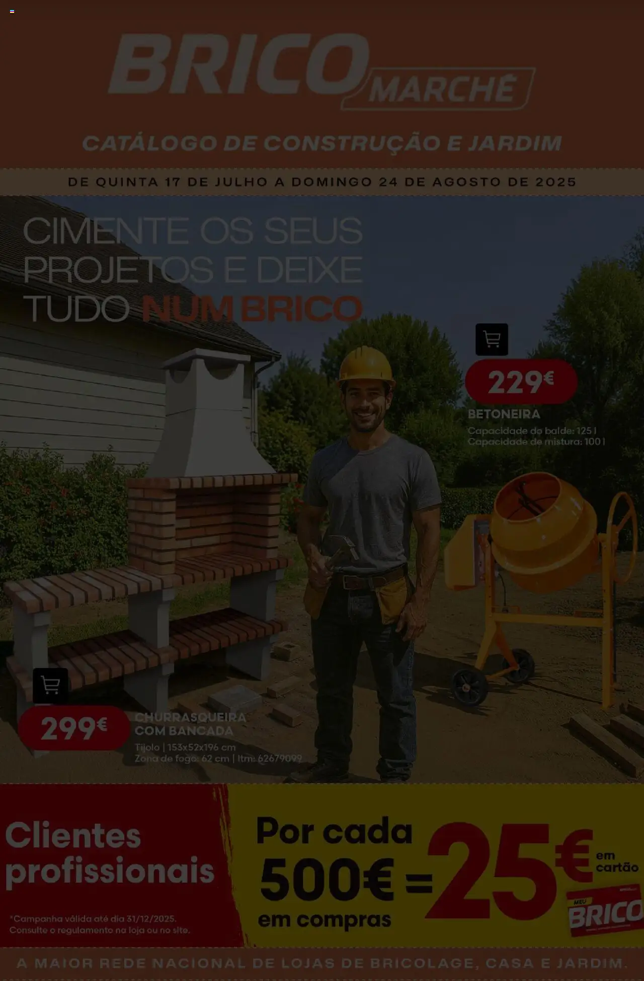BricoMarché - Catálogo de Construção e Jardim │ válido de 17.07.2025 | Página: 1 | Produtos: Balde, Bancada
