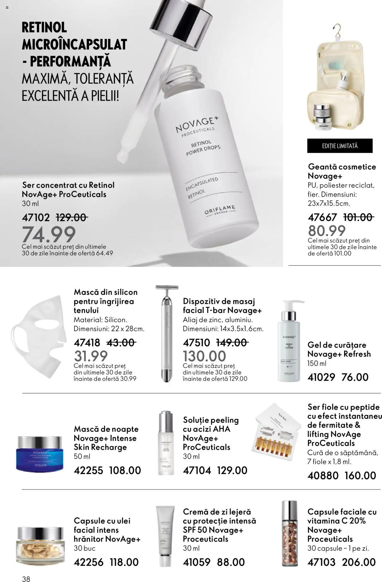 Oriflame catalog 13 2025 – valabil de la 10.09.2025 | Pagină: 38 | Produse: Capsule cu ulei, Gel de curățare, Geantă, Ulei