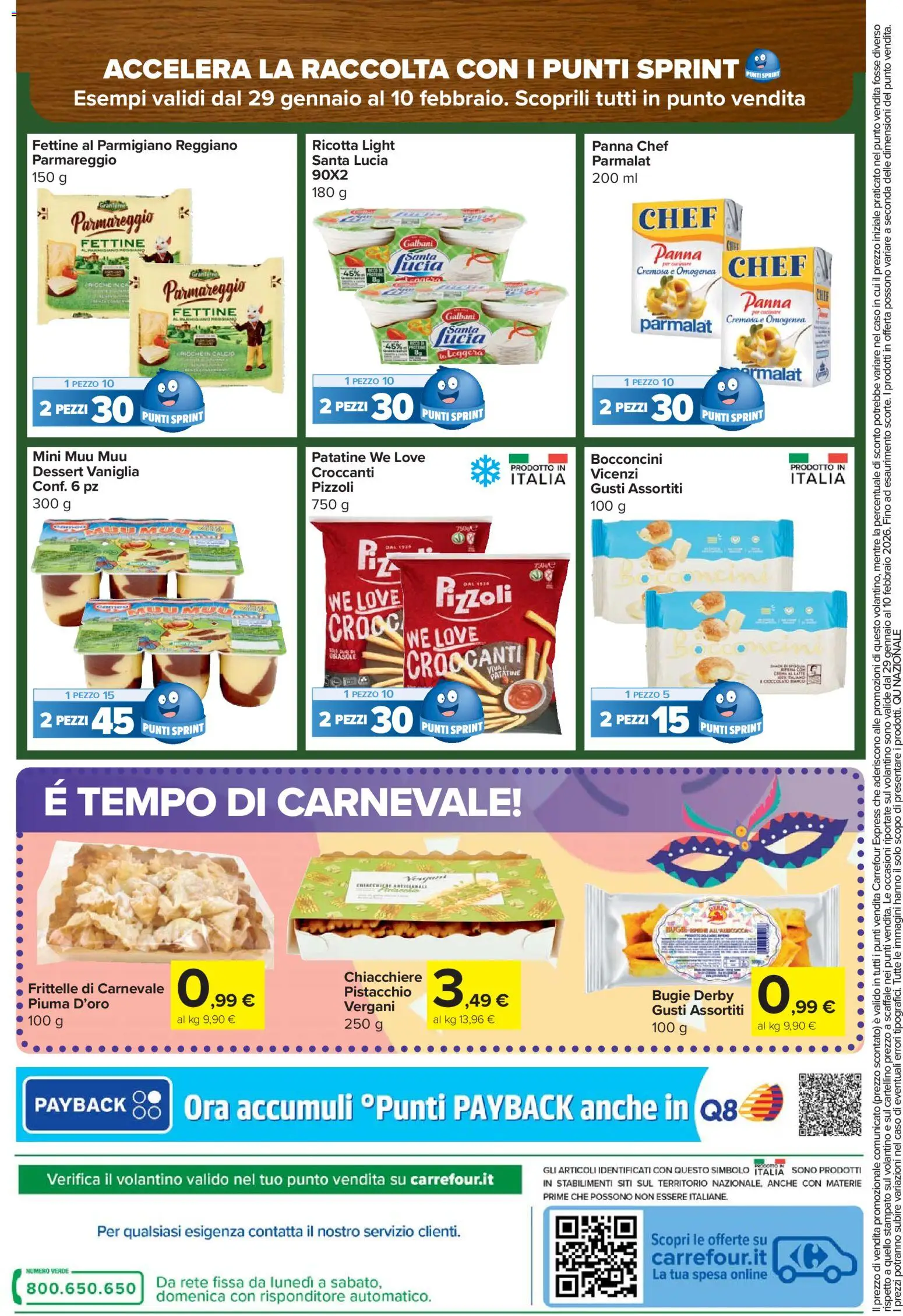 Volantino Carrefour del 29.01.2026 | Pagina: 12 | Prodotti: Patatine, Panna, Parmigiano reggiano, Parmigiano