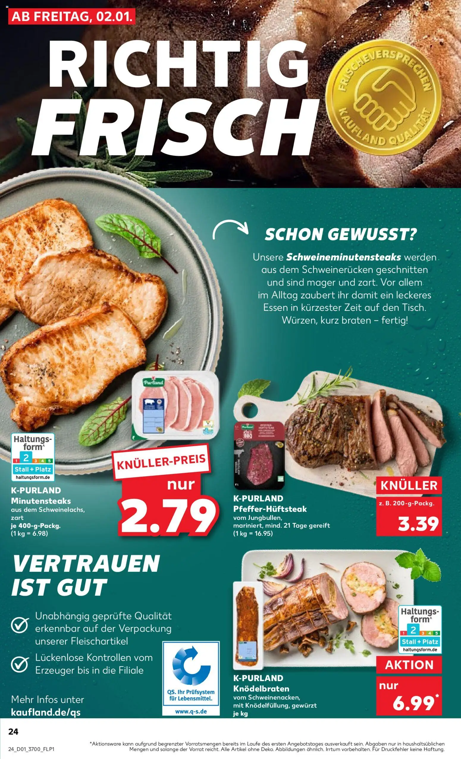 Kaufland prospekt Rostock	 – gültig ab 02.01.2026 | Seite: 24 | Produkte: Schweinerucken