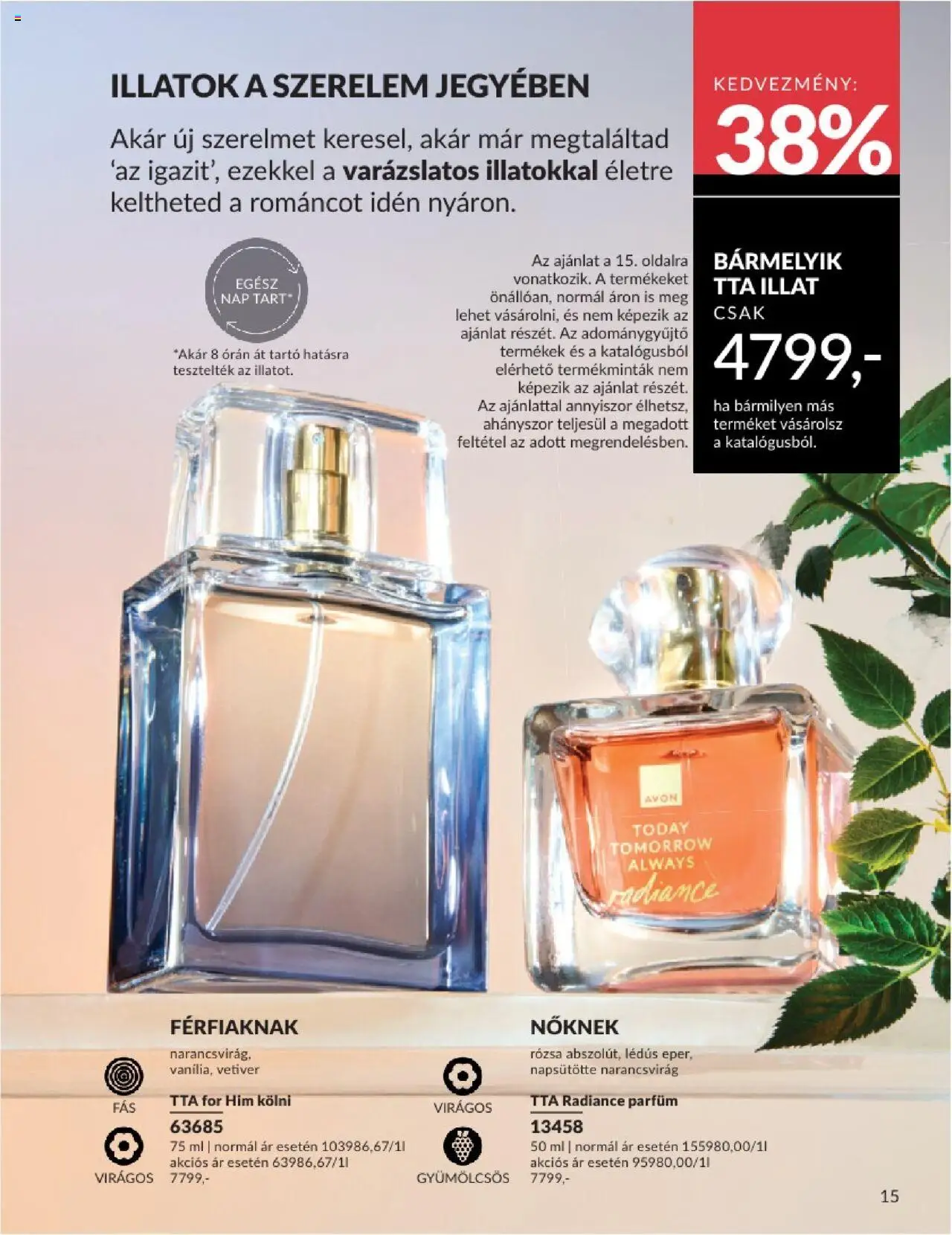 Avon akciós ujság - amely érvényes a következő dátumtól: 01.06.2025 | Oldal: 15 | Termékek: Kölni, Parfüm