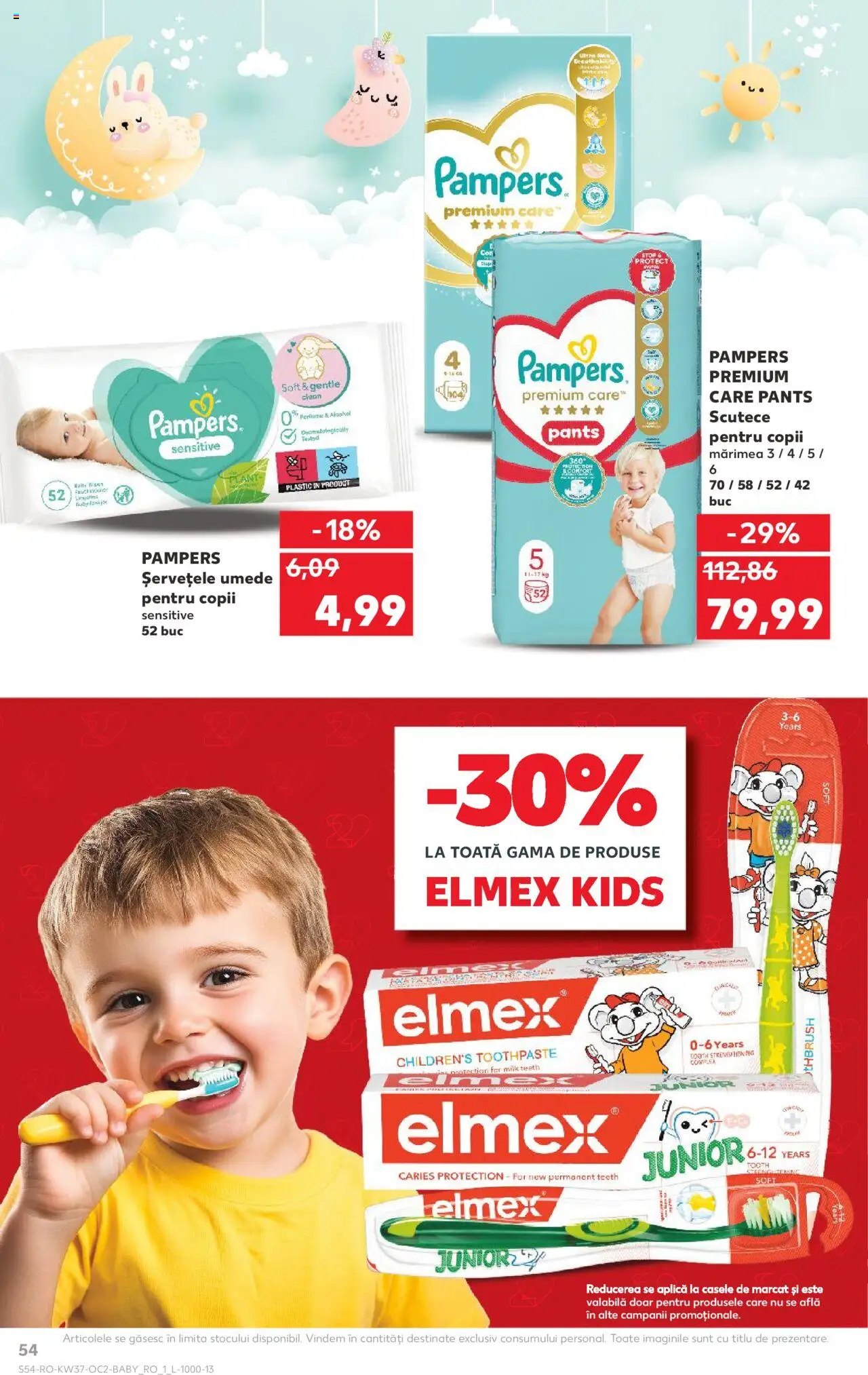 Kaufland RO akciós ujság - amely érvényes a következő dátumtól: 10.09.2025 | Oldal: 54 | Termékek: Pampers