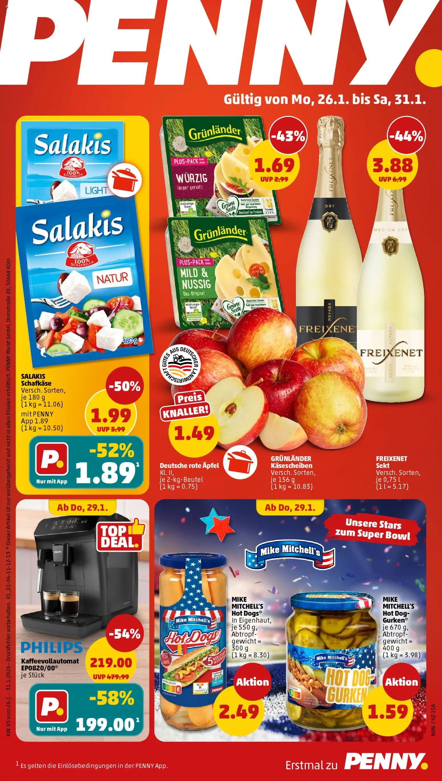 Penny Prospekt 	 – gültig ab 26.01.2026 | Seite: 1 | Produkte: Gewicht, Äpfel, Grunlander, Gurken