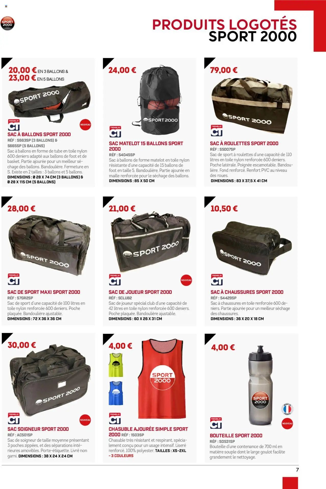 {H1} | Page: 7 | Produits: Joueur, Sac, Livre