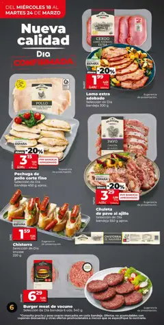 Vista previa POLLO FILETES DE PECHUGA CORTE FINO, Chicken breast fillets, thinly sliced, bandeja 450 g aprox. válido desde el 18.03.2026 | Página: 6