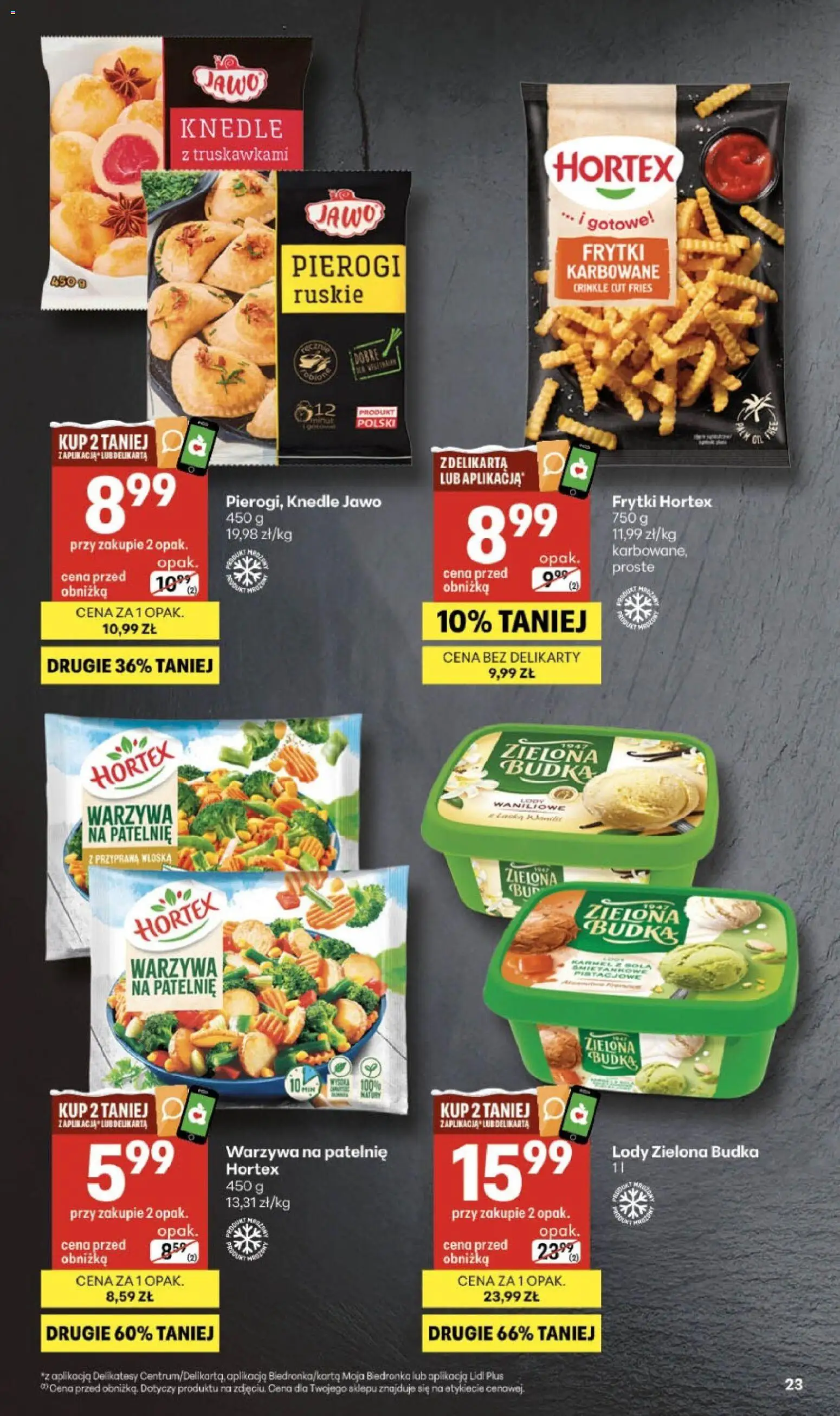 Delikatesy Centrum Gazetka - Sklepy Własne od 22.01.2026 | Strona: 23 | Produkty: Karta, Patelnie, Frytki, Sól