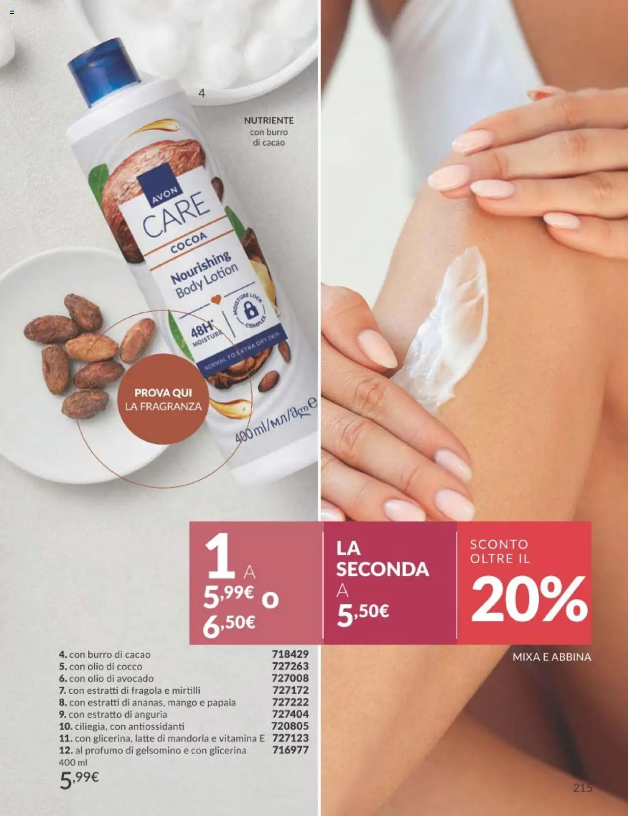 Volantino Avon del 01.10.2025 | Pagina: 215 | Prodotti: Latte, Mango, Burro, Mirtilli