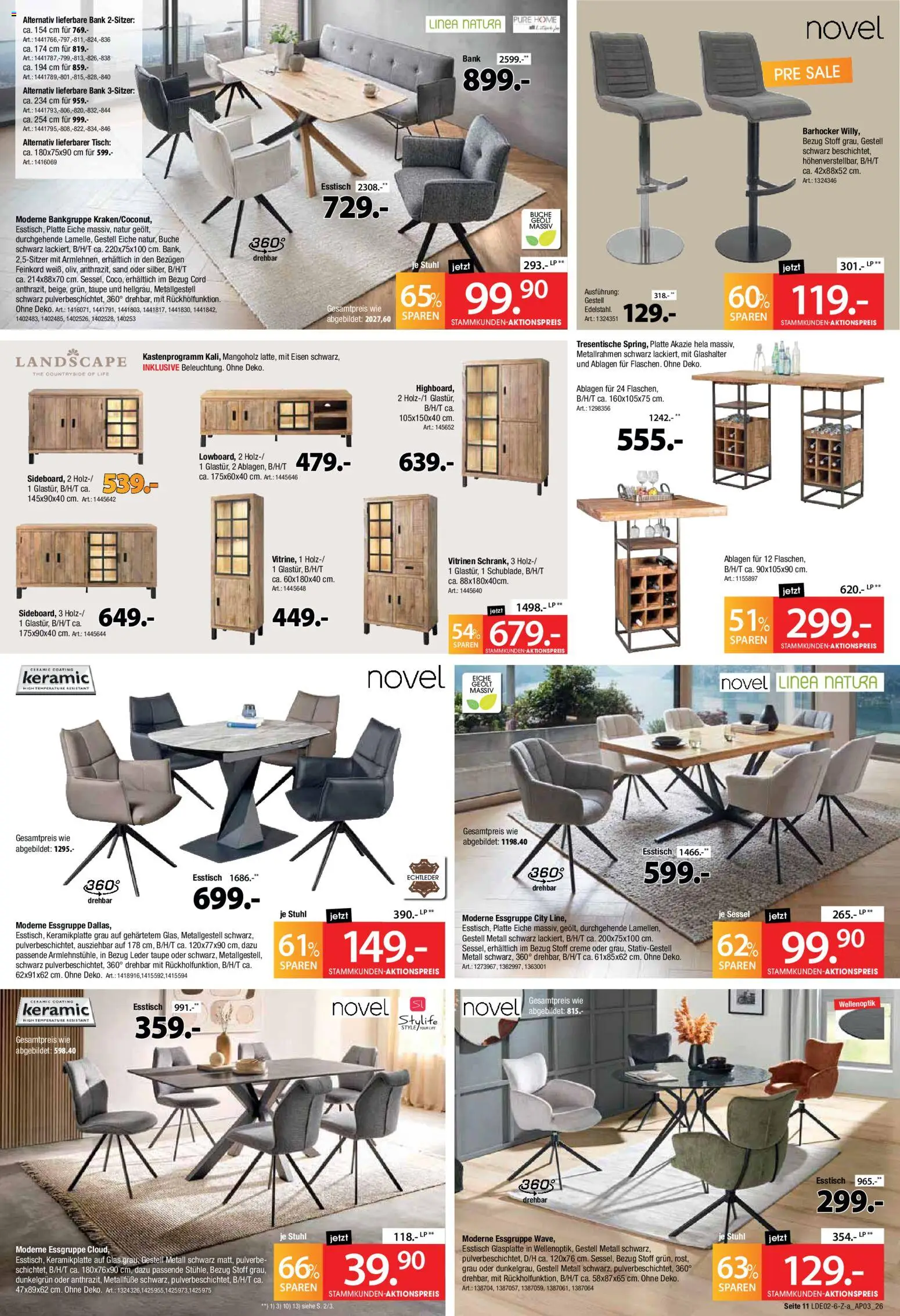 Zurbrüggen Bonus Sonder-Tage – gültig ab 02.03.2026 | Seite: 15 | Produkte: Esstisch, Essgruppe, Stuhl, Creme