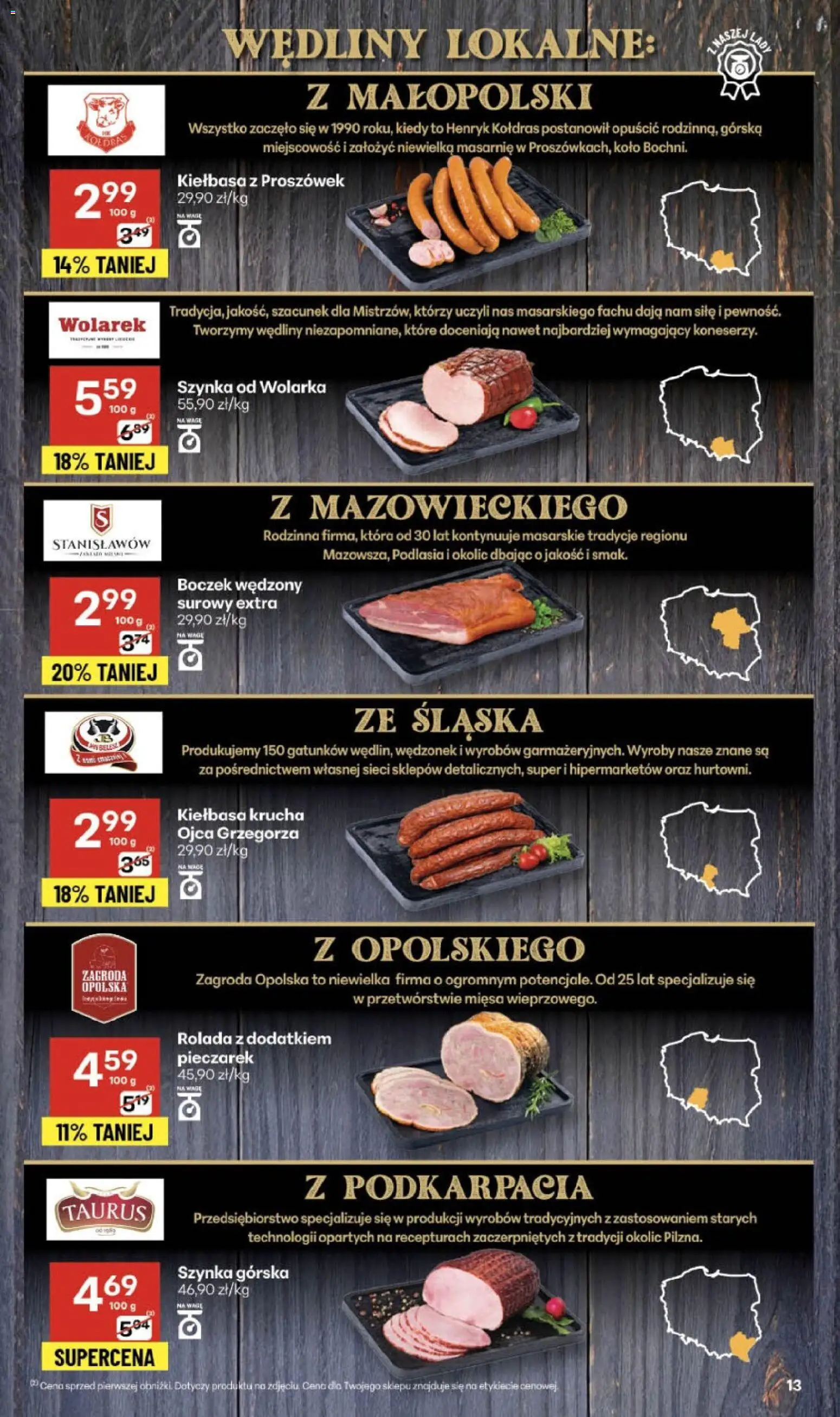 Delikatesy Centrum Gazetka - Sklepy Własne od 06.11.2025 | Strona: 13 | Produkty: Kiełbasa, Rolada, Szynka, Boczek