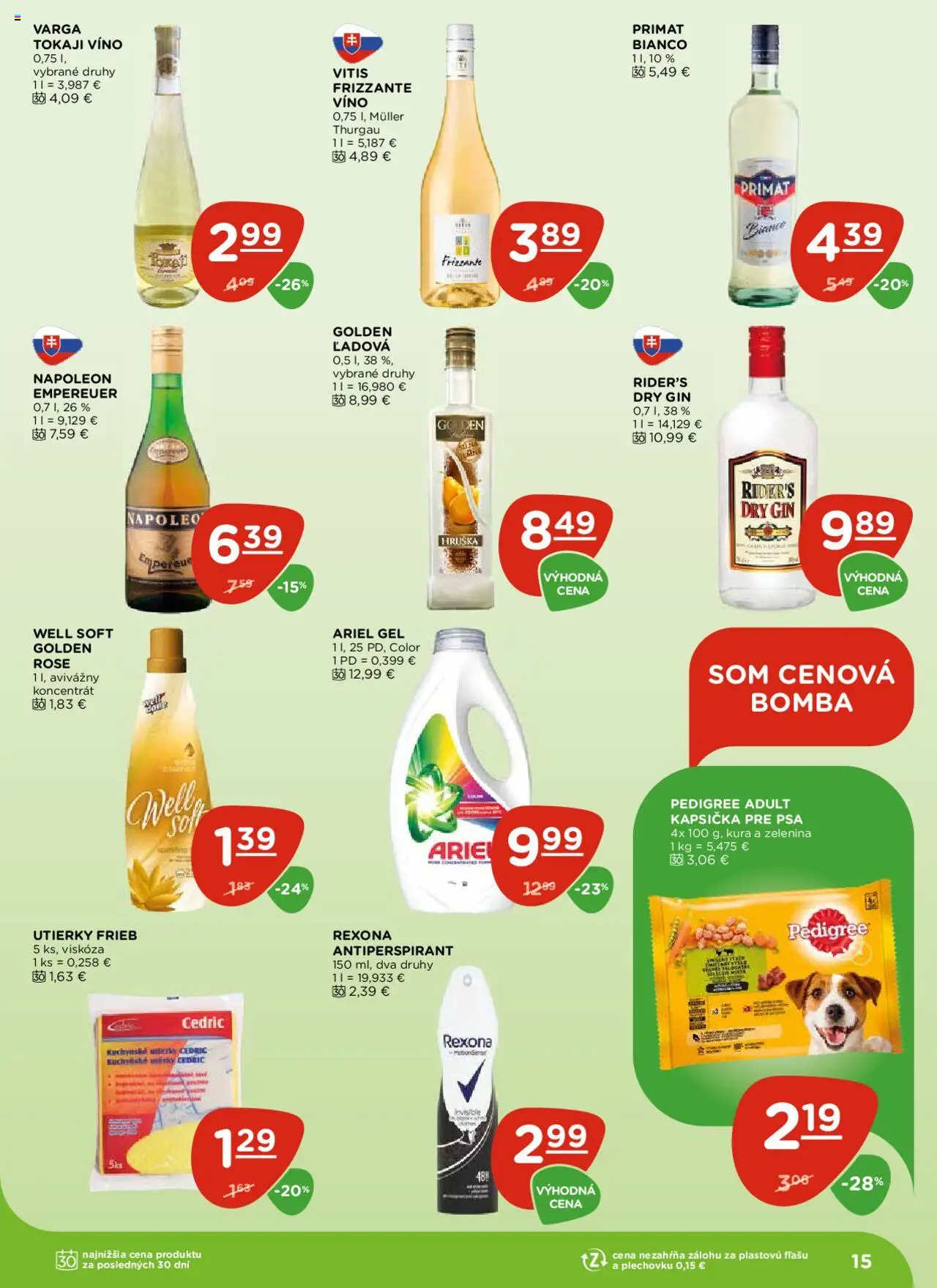 Terno leták │ platný od 07.08.2025 | Strana: 15 | Produkty: Víno, Antiperspirant, Gin, Ariel