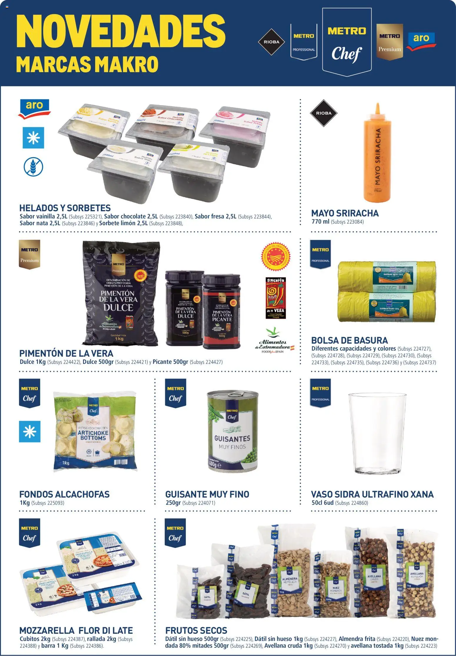 Makro catálogo │ válido desde el 09.03.2026 | Página: 1 | Productos: Chocolate, Helado, Bolsa, Κούβα