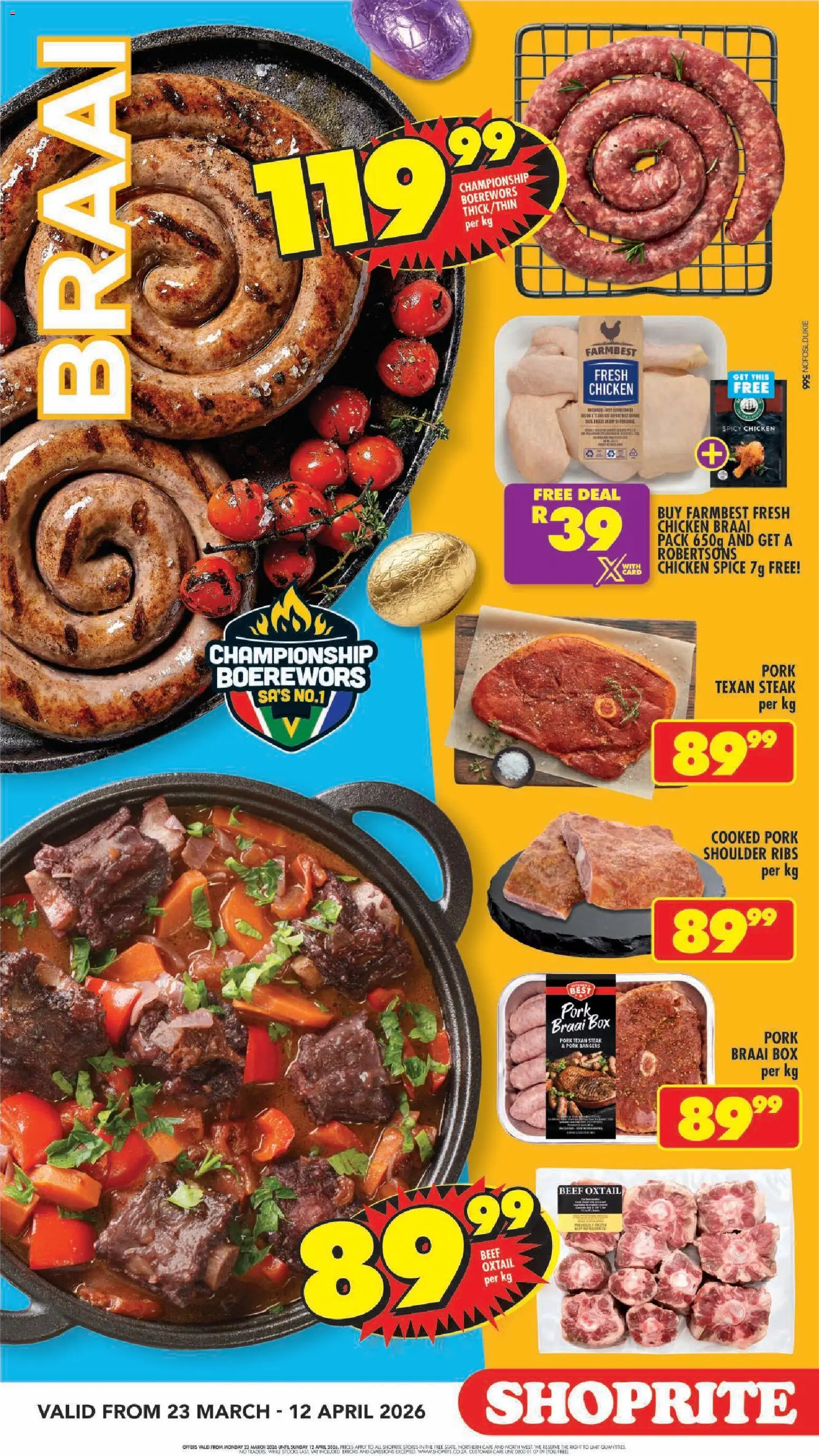 New Shoprite catalogue – valid from 23.03.2026 | Page: 4 | Products: Steak, Box, Ribs, Beef