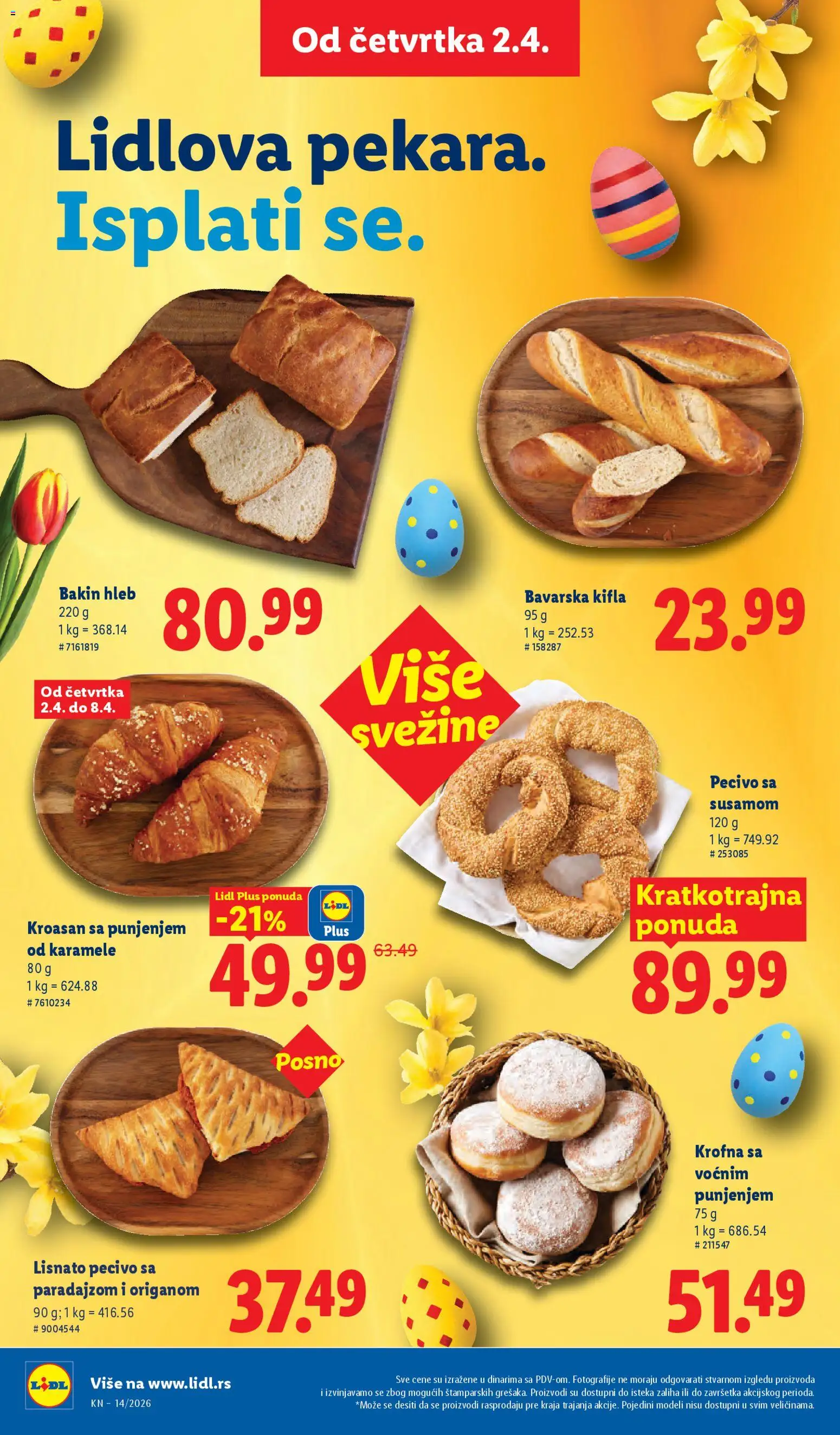Lidl katalog - važi od 02.04.2026 | Strana: 18 | Proizvode: Kroasan, Hleb, Pecivo