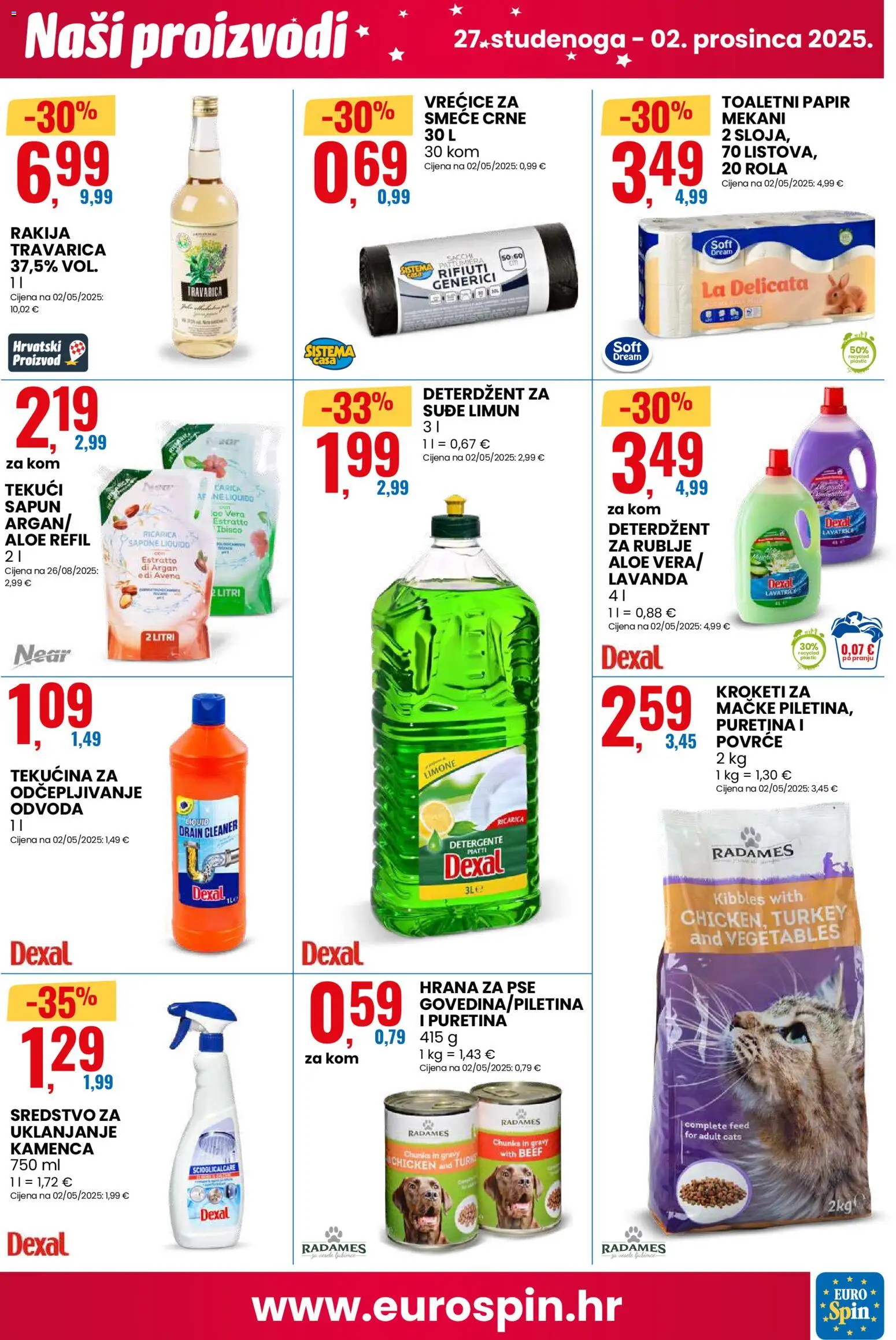 Eurospin katalog | vrijedi od 24.11.2025 | Stranica: 7 | Proizvodi: Travarica, Hrana za pse, Povrće, Limun