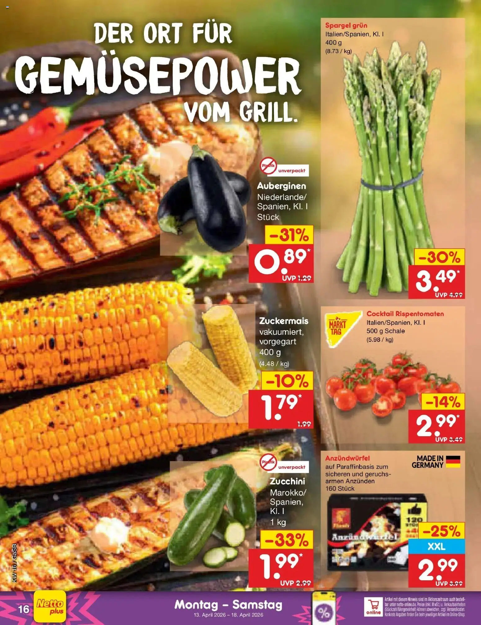 Netto Marken-Discount Prospekt Bremen-Lesum	 – gültig ab 13.04.2026 | Seite: 18 | Produkte: Spargel, Zucchini