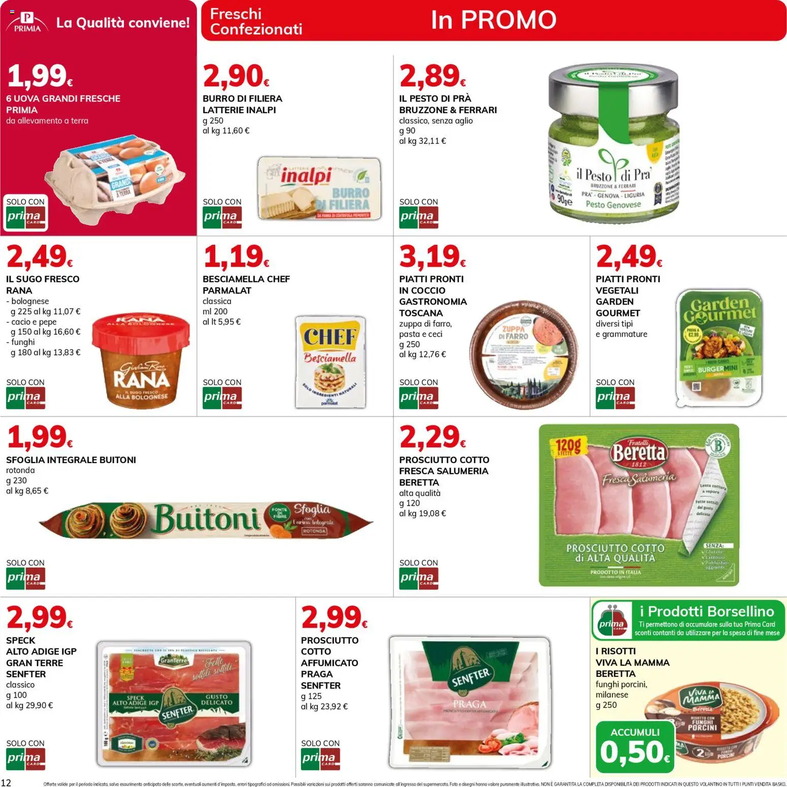 Volantino Basko del 03.01.2026 | Pagina: 12 | Prodotti: Prosciutto Cotto, Prosciutto, Pesto, Farro