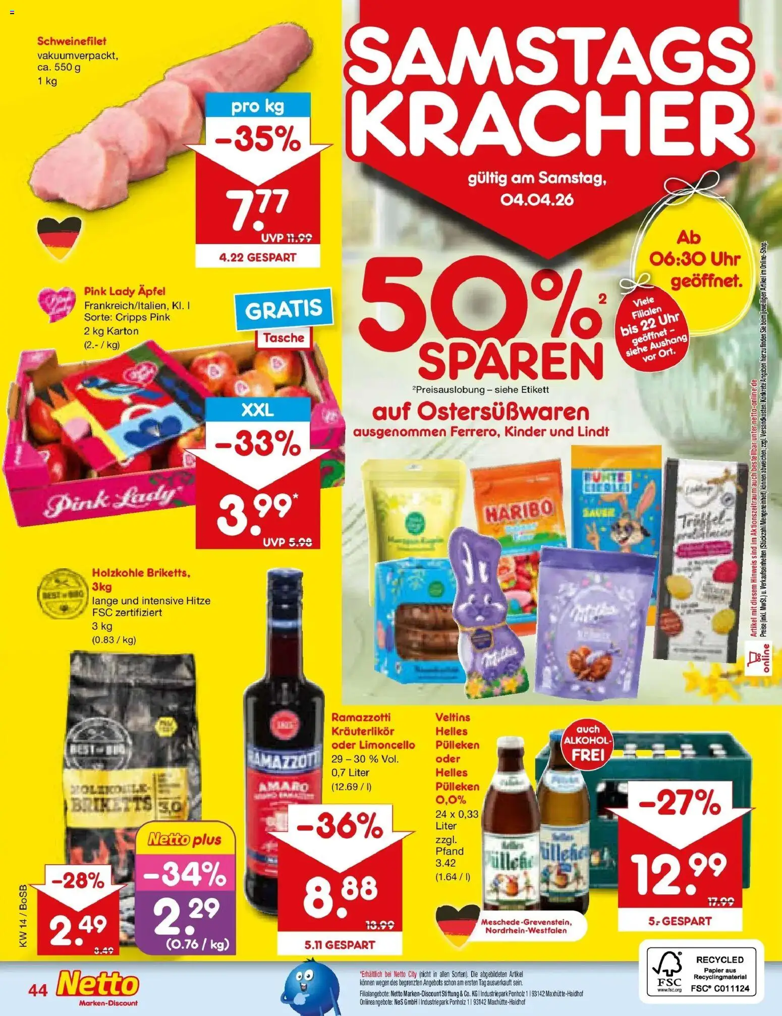 Netto Marken-Discount Prospekt Stadtlohn	 – gültig ab 30.03.2026 | Seite: 58 | Produkte: Tasche, Rama, Haribo, Schweinefilet