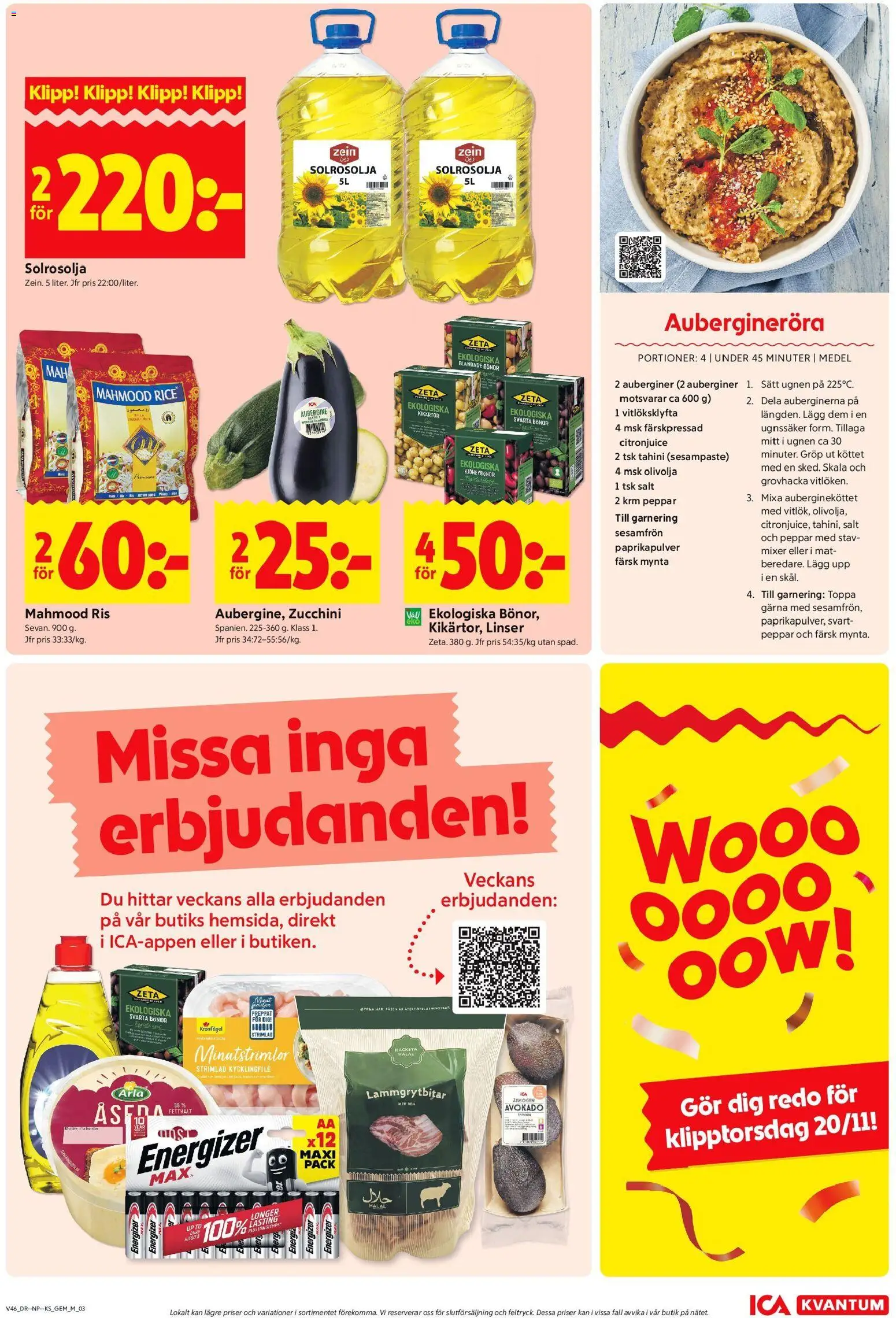 ICA Kvantum reklamblad aktuell från 10.11.2025 | Sida: 3 | Produkter: Salt, Kikärtor, Kycklingfile, Mynta