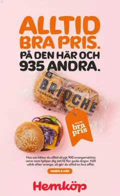 Hemköp erbjudanden - Förhandsvisning av reklamblad från butik Hemköp aktuell från 06.04.2026 | Sida: 15 | Produkter: Hamburgerbröd, Häll