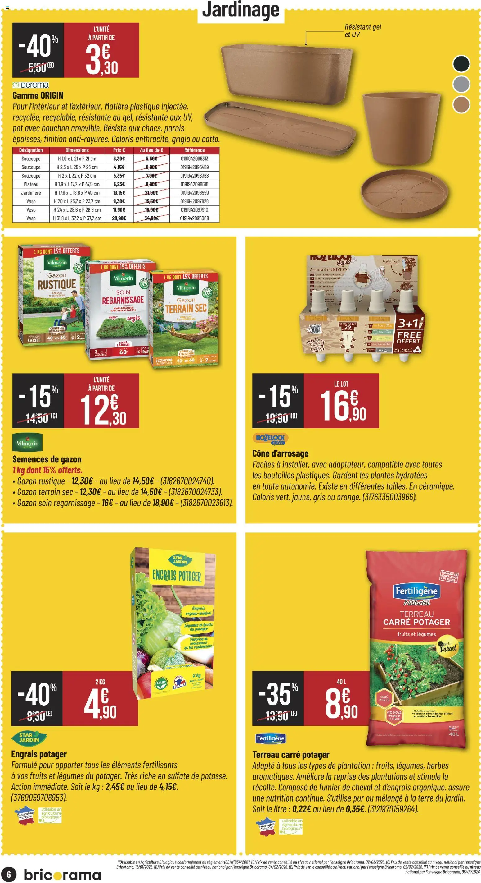 {H1} | Page: 6 | Produits: Plantes, Jardinière, Terreau, Gazon