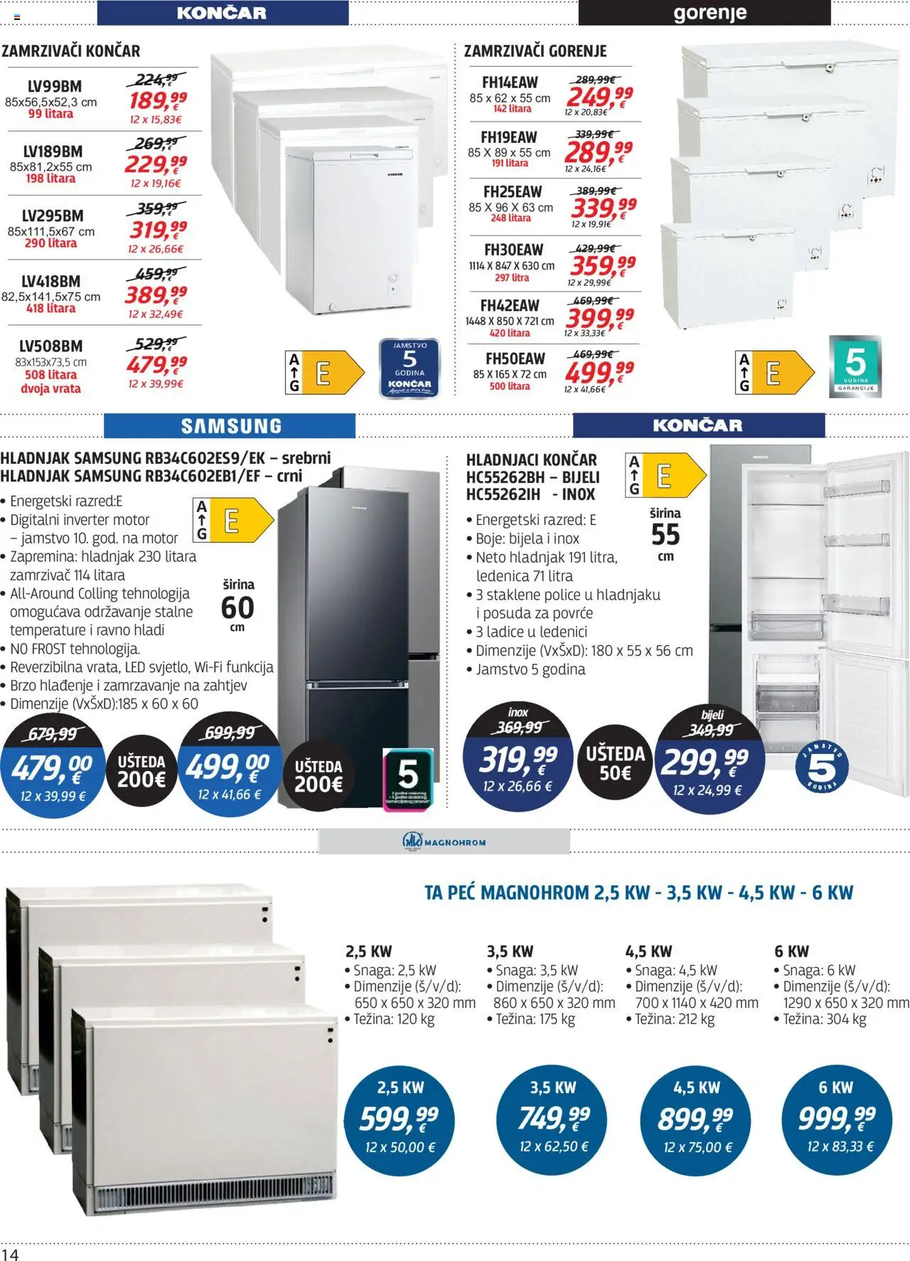 Centar Tehnike katalog | vrijedi od 20.10.2025 | Stranica: 14 | Proizvodi: Vrata, Povrće, Hladnjak, Zamrzivač