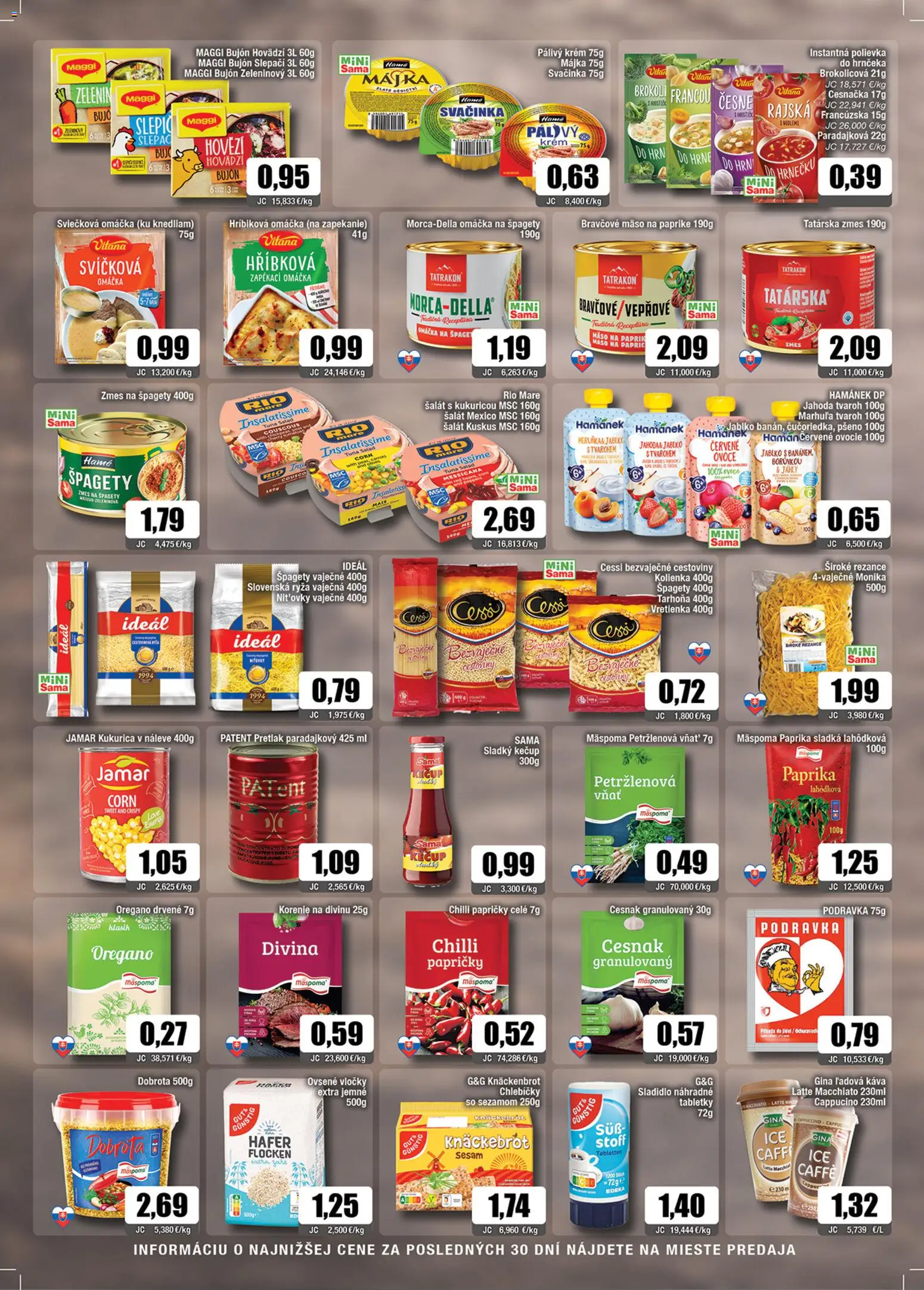 Nové Sama akcie – leták je platný od 09.01.2026 | Strana: 4 | Produkty: Rio Mare, Bravčové mäso, Rezance, Kečup