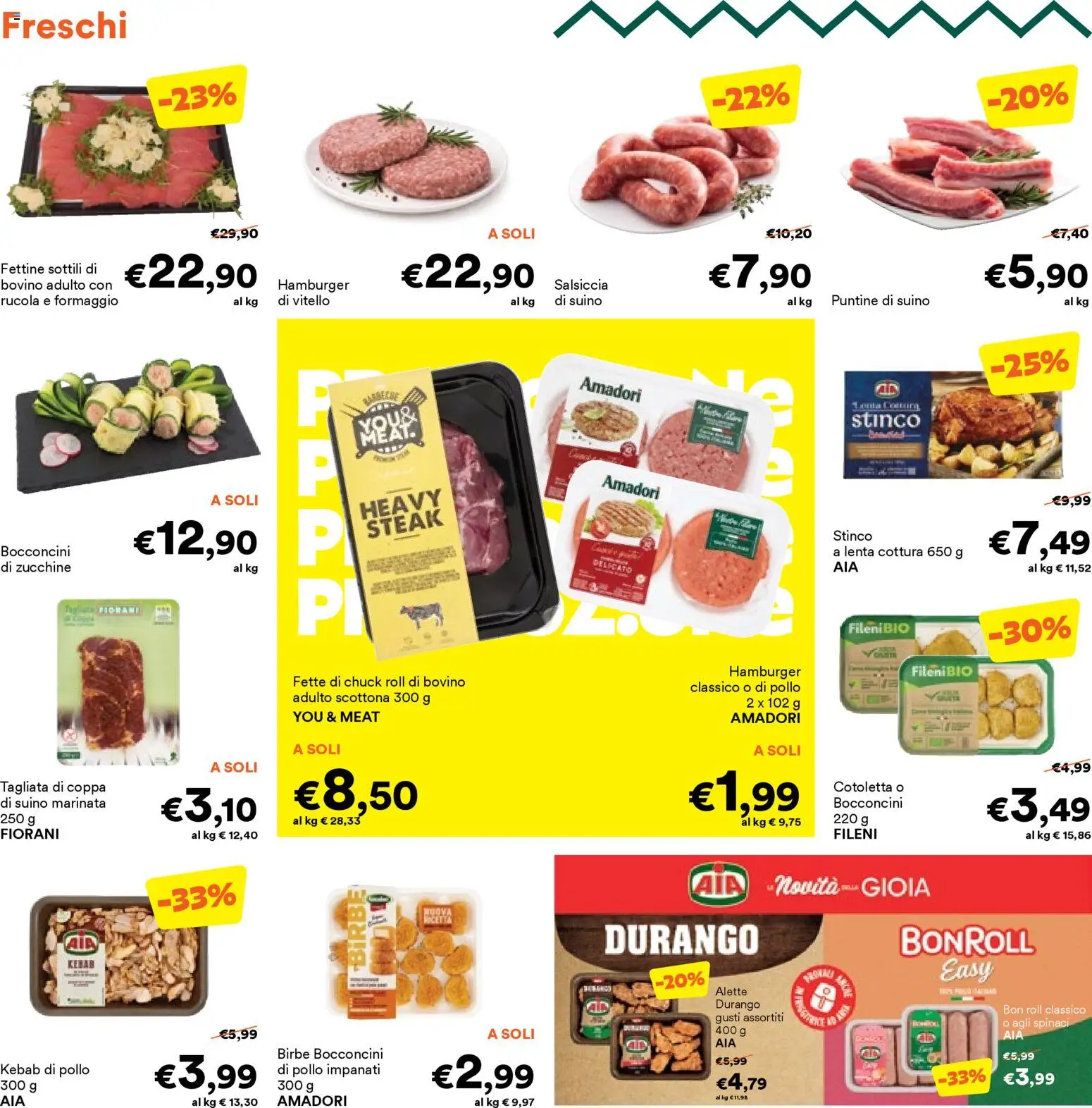Volantino Unes del 16.02.2026 | Pagina: 16 | Prodotti: Bovino, Rucola, Salsiccia, Zucchine