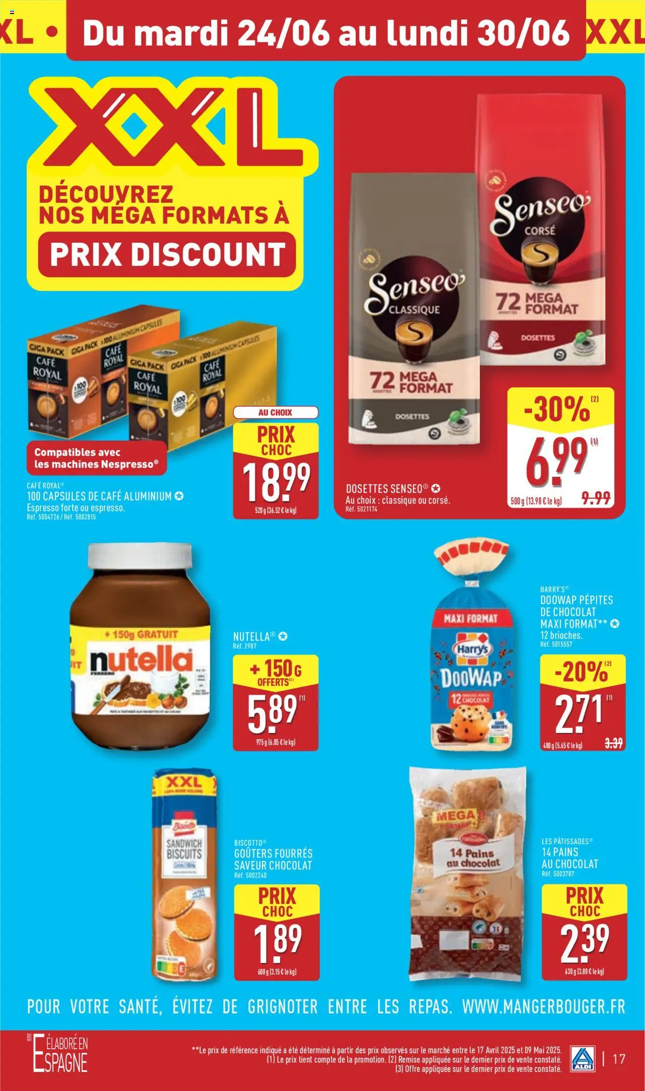 | Page: 20 | Produits: Pépites de chocolat, Sandwich, Café, Biscuits