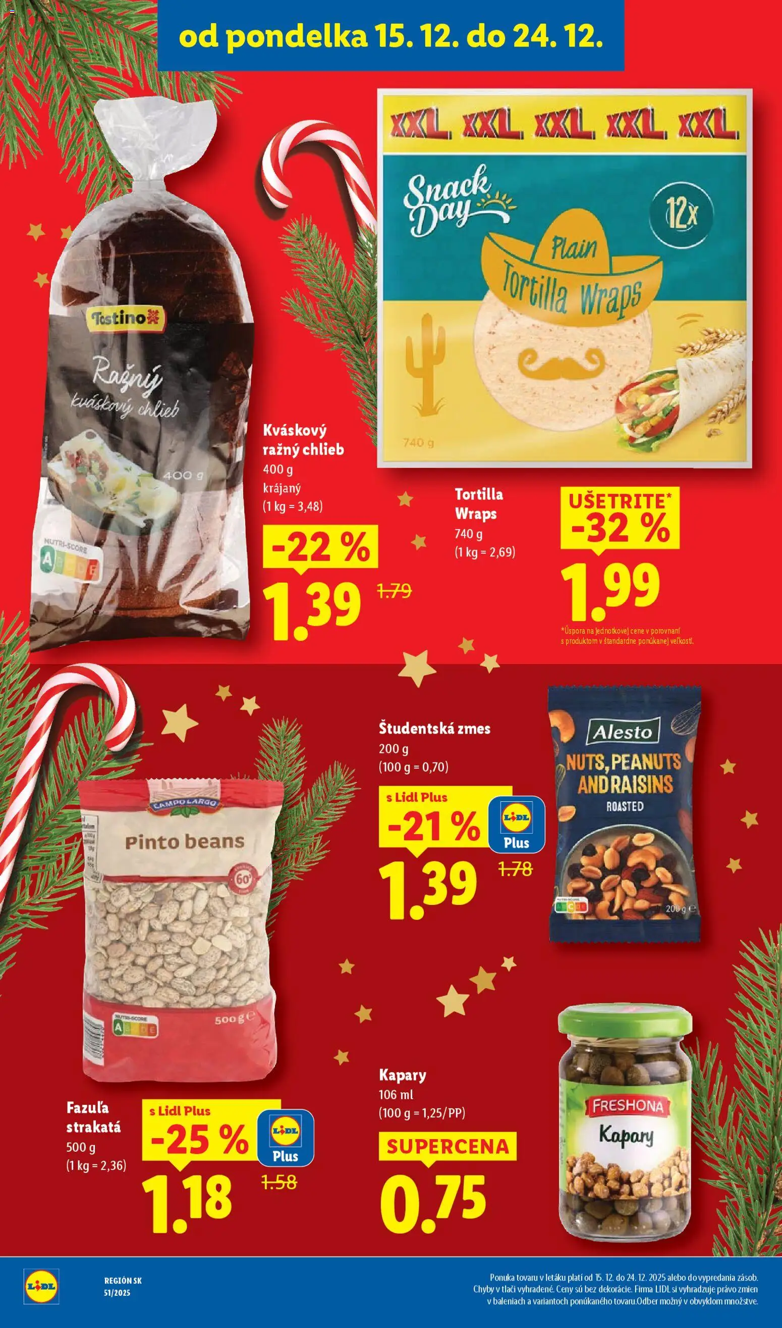 Nové Lidl akcie – leták je platný od 18.12.2025 | Strana: 57 | Produkty: Chlieb, Tortilla, Fazuľa