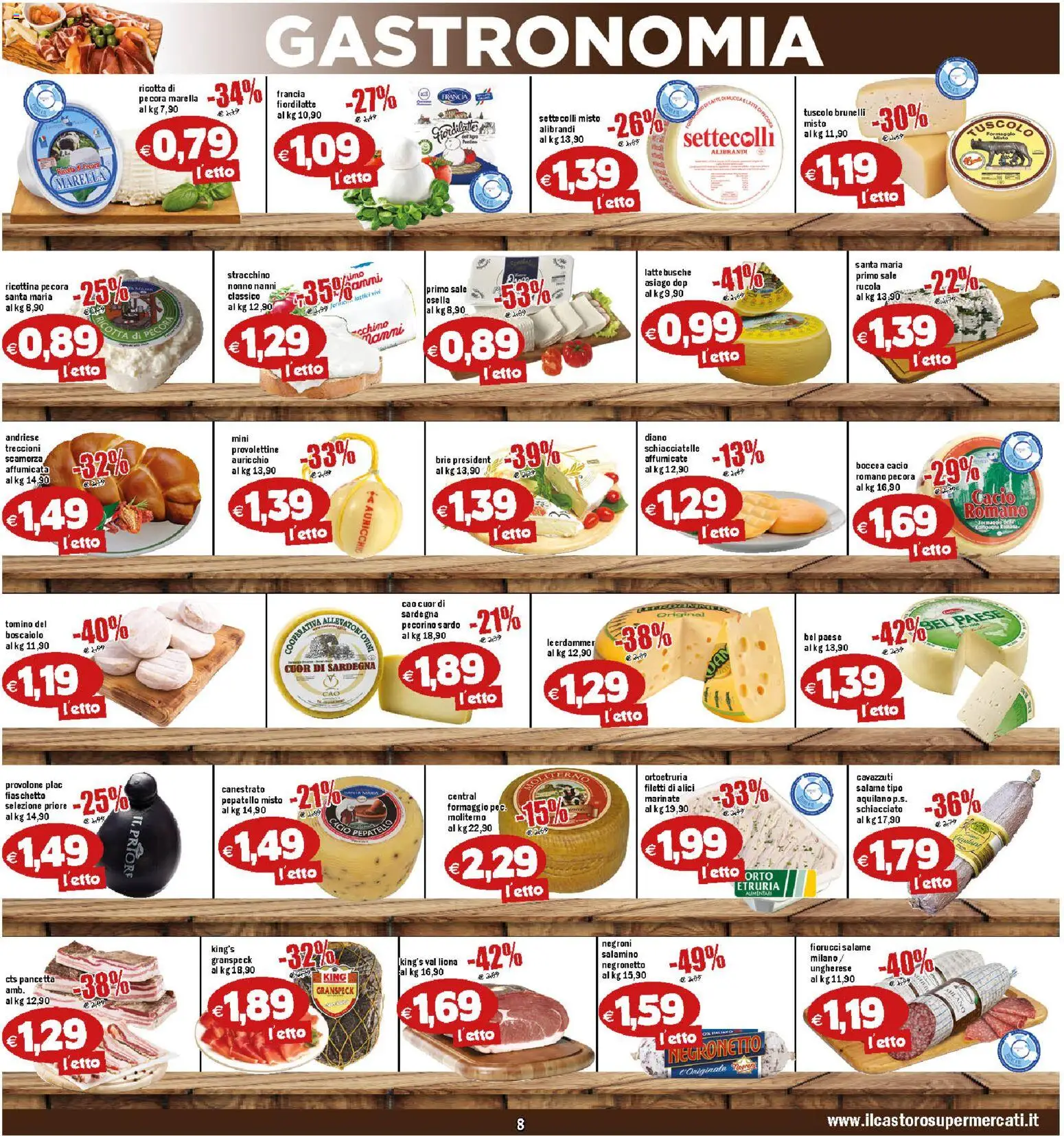 Volantino Il Castoro del 17.10.2025 | Pagina: 8 | Prodotti: Rucola, Sale, Letto, Tomino