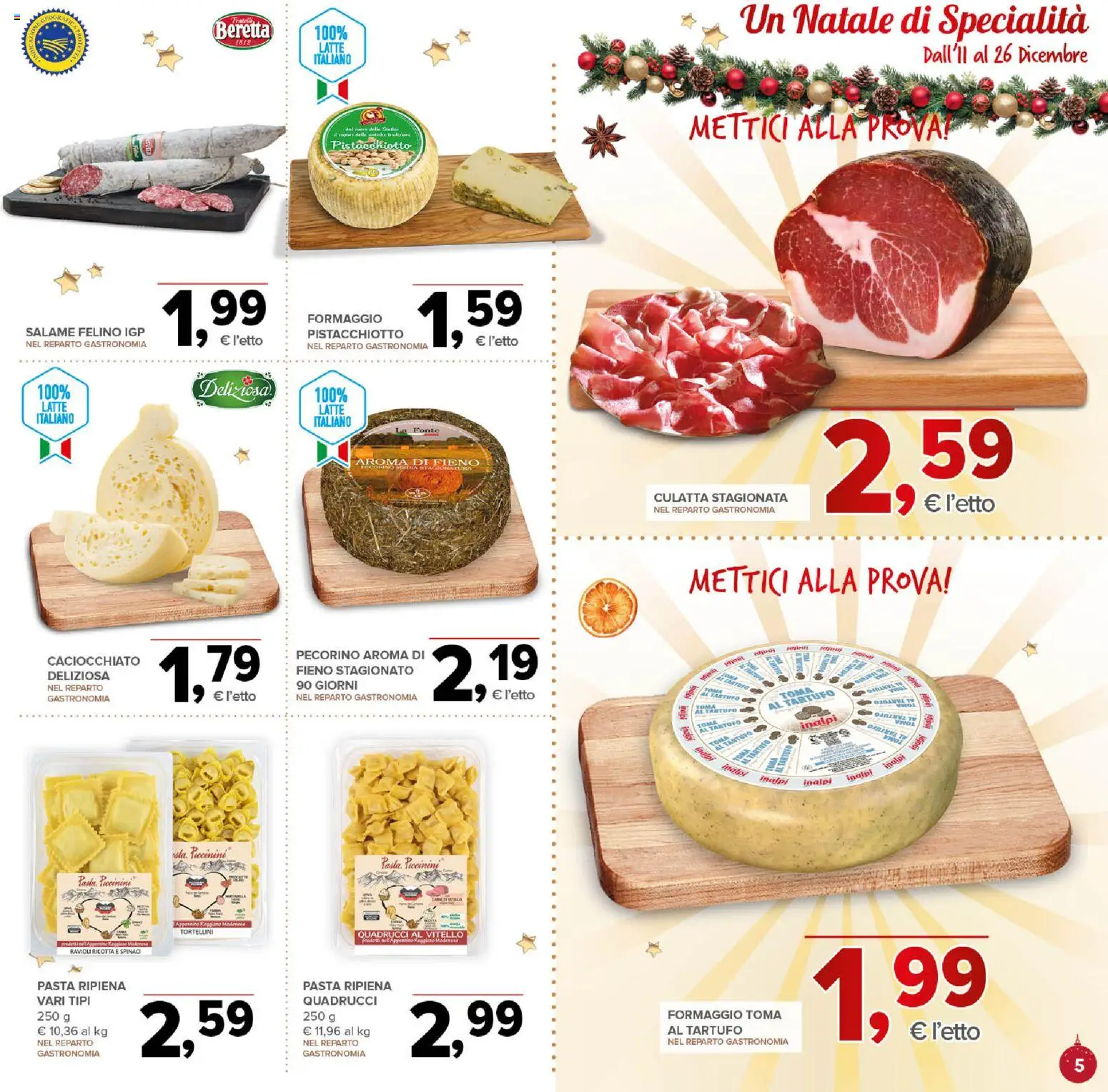 Volantino Todis del 11.12.2025 | Pagina: 5 | Prodotti: Spinaci, Vitello, Ravioli, Ricotta