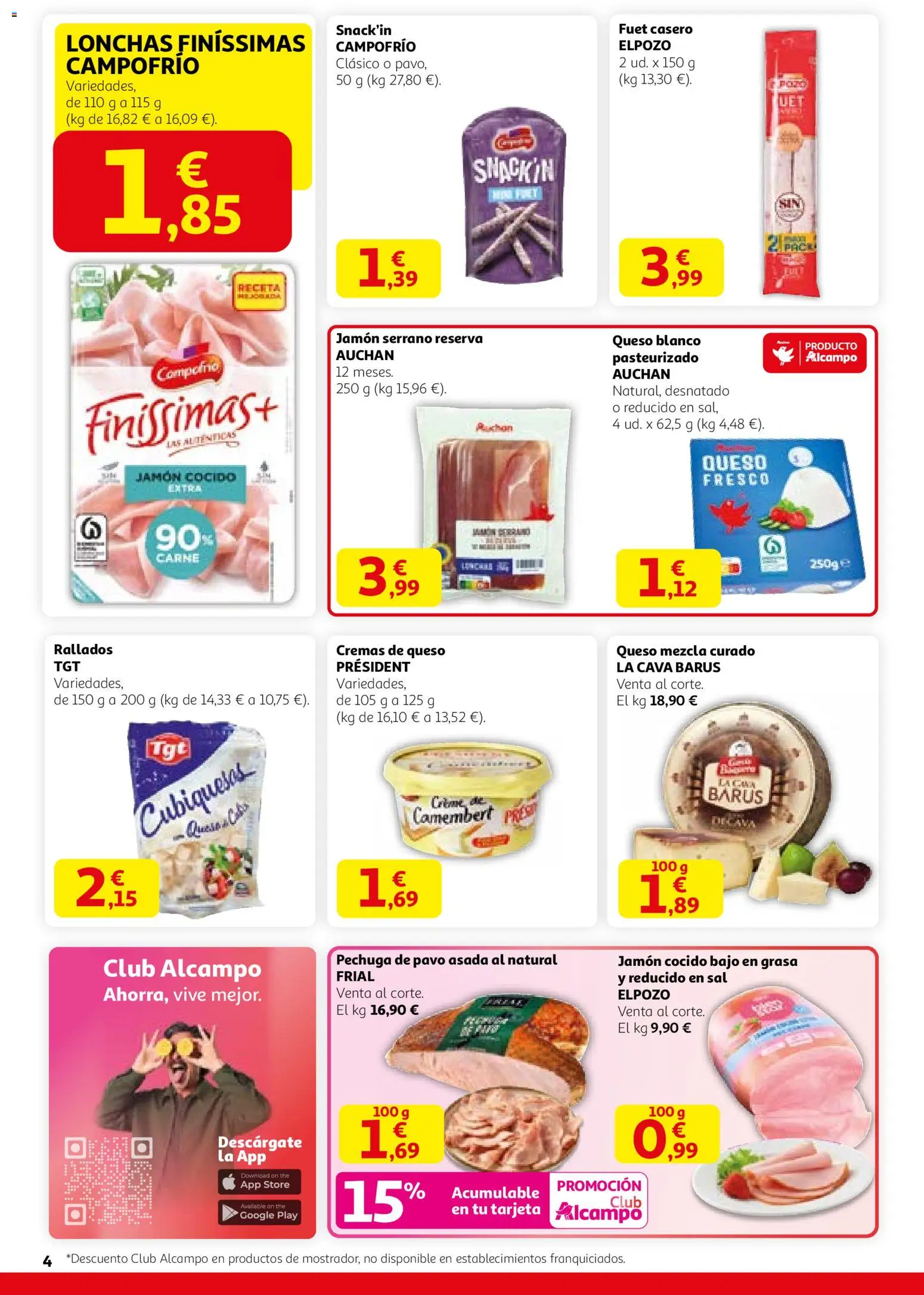 Alcampo - SST Nacional  │ válido desde el 29.01.2026 | Página: 4 | Productos: Jamón serrano, Queso, Jamón, Jamón cocido