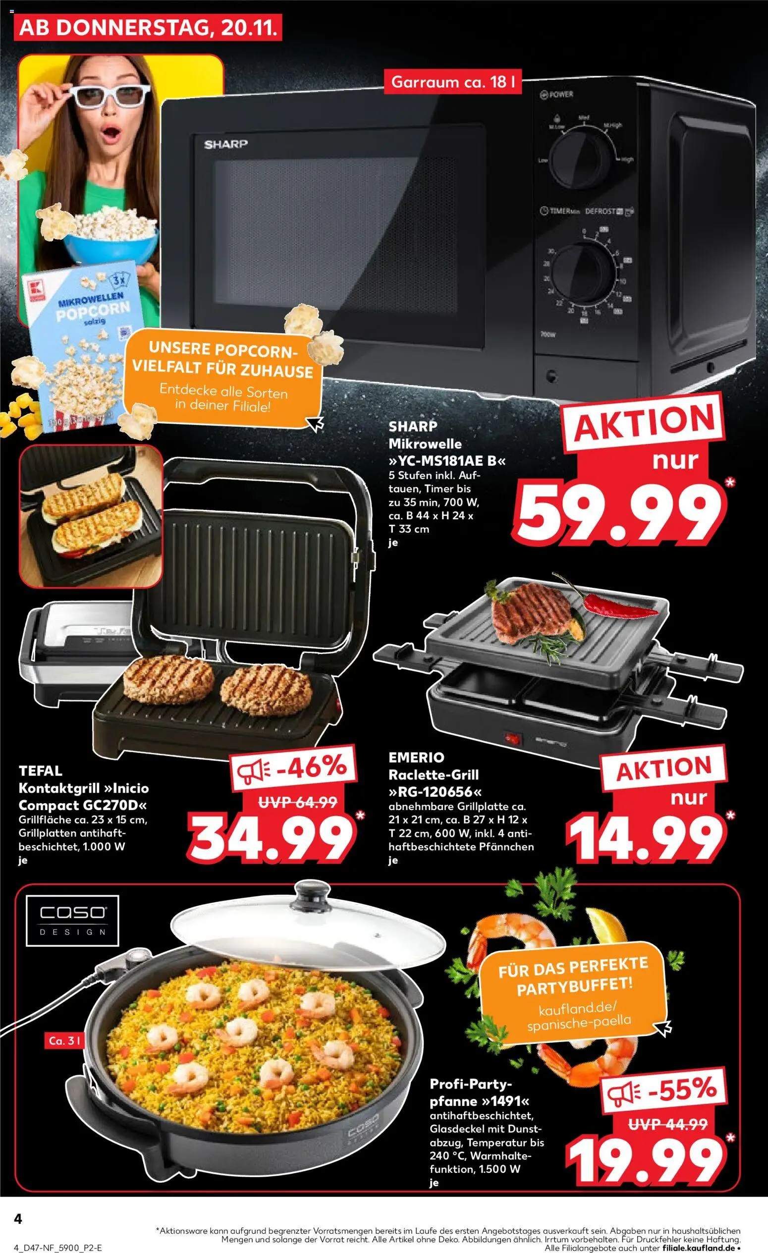 Kaufland prospekt Bremen	 – gültig ab 20.11.2025 | Seite: 4 | Produkte: Mikrowelle, Grill, Raclette