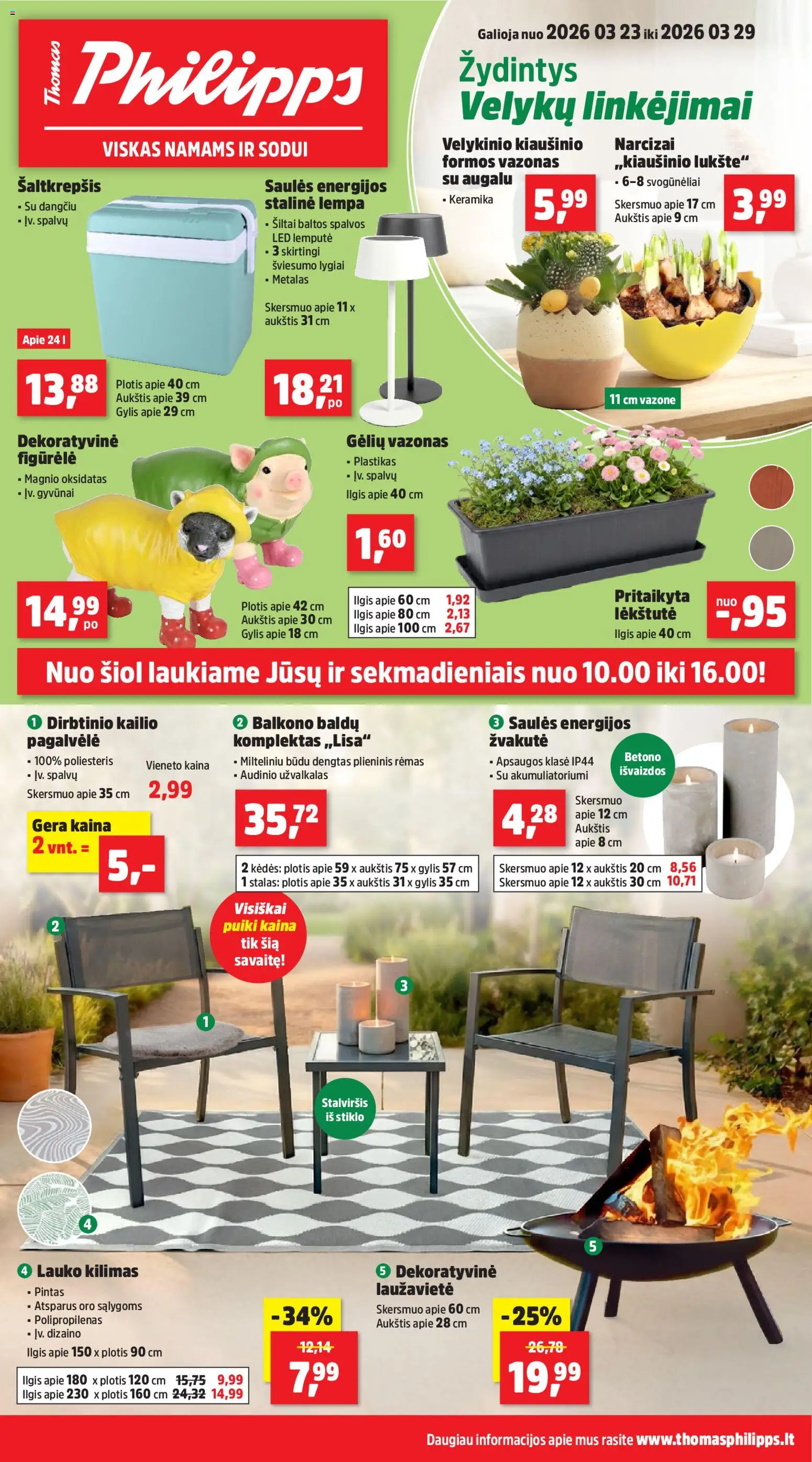 Thomas Philipps akcijos nuo 23.03.2026 | Puslapis: 1 | Prekių: Stalas, Lempa, Vazonas, Stalviršis