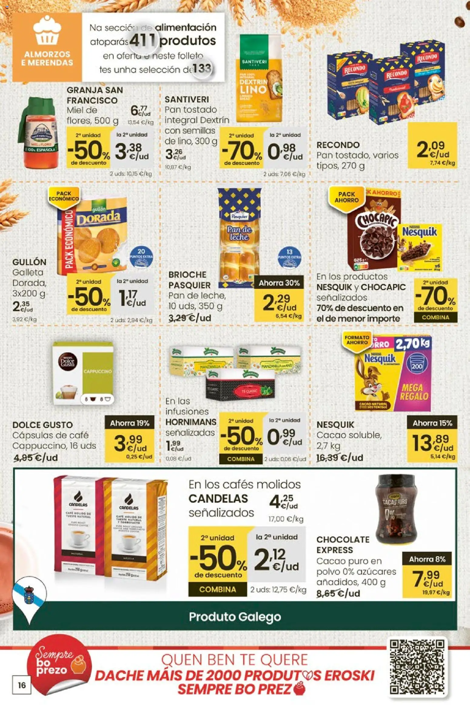 Eroski - Para un xaneiro máis lixeiro │ válido desde el 05.01.2026 | Página: 16 | Productos: Polvo, Pan, Café, Pan de leche
