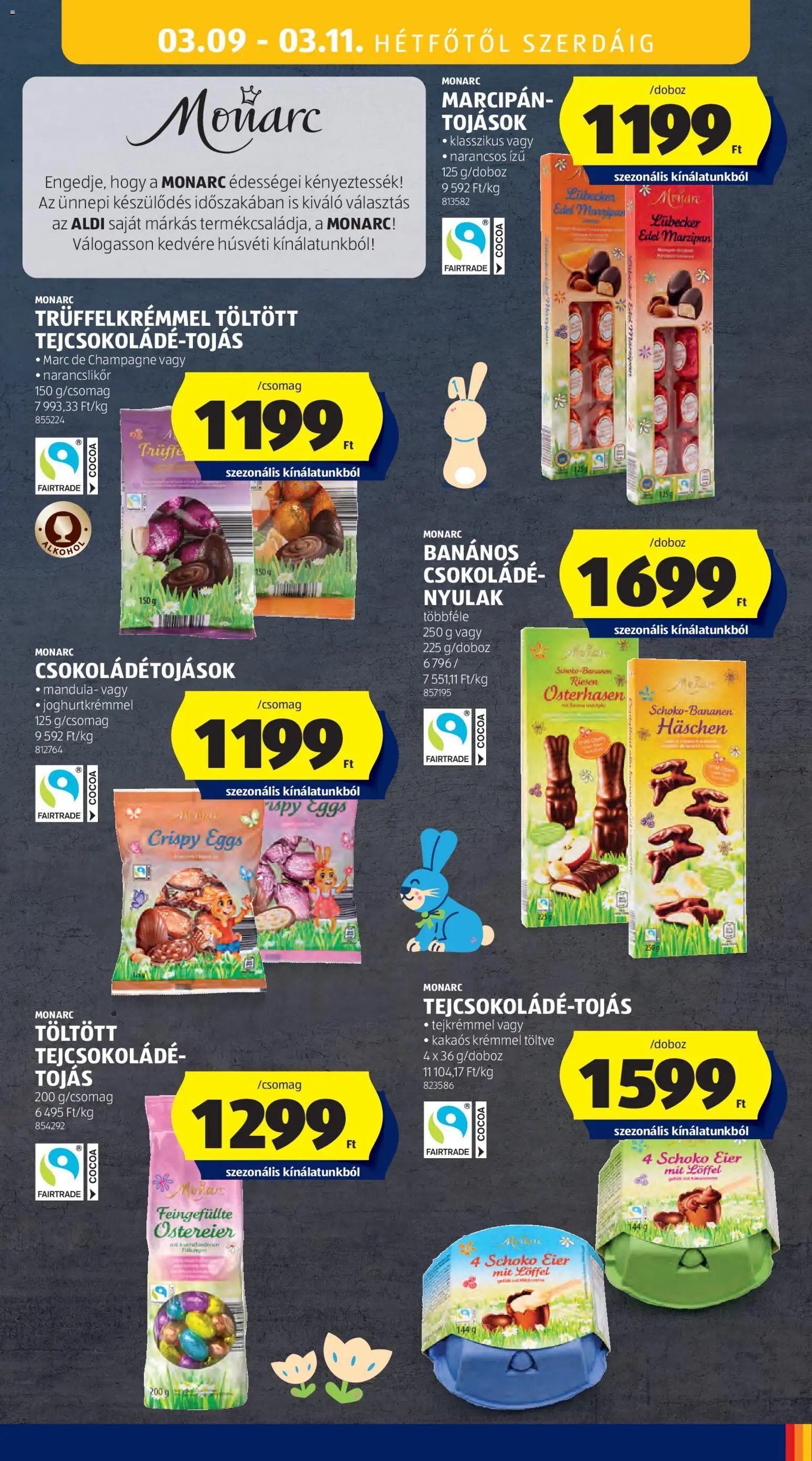Aldi akciós ujság - amely érvényes a következő dátumtól: 05.03.2026 | Oldal: 69 | Termékek: Marcipan, Tejcsokoládé, Tojás, Csokoládé