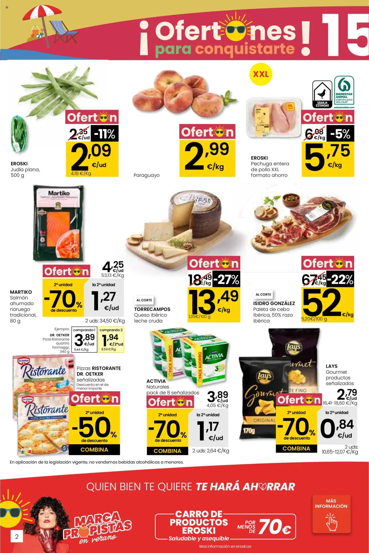 Eroski - City │ válido desde el 31.07.2025 | Página: 2 | Productos: Leche, Queso, Pizza, Té