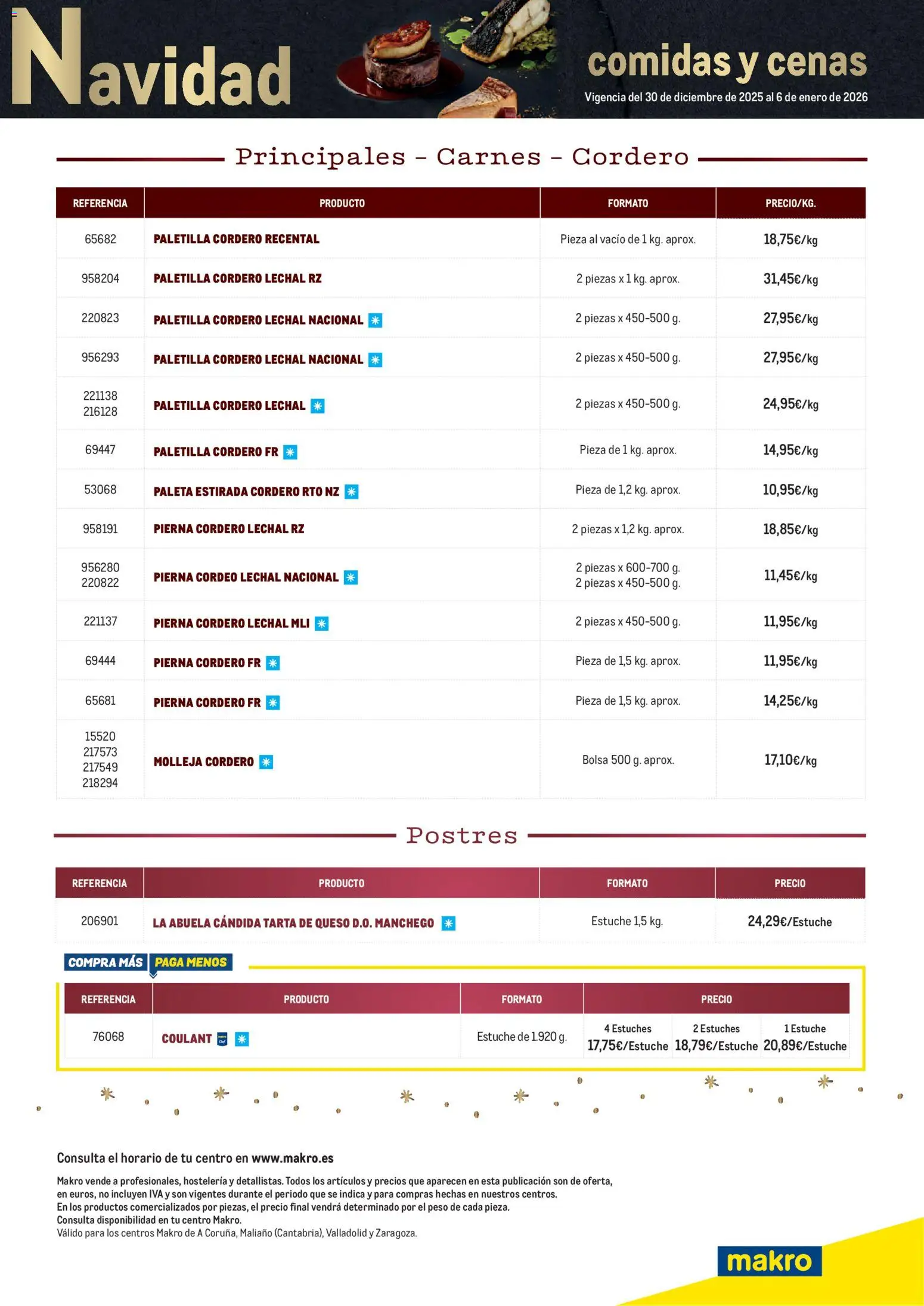 Makro - Menú Navidad Norte │ válido desde el 30.12.2025 | Página: 4 | Productos: Queso, Bolsa, Peso, Φίλτρο καφέ